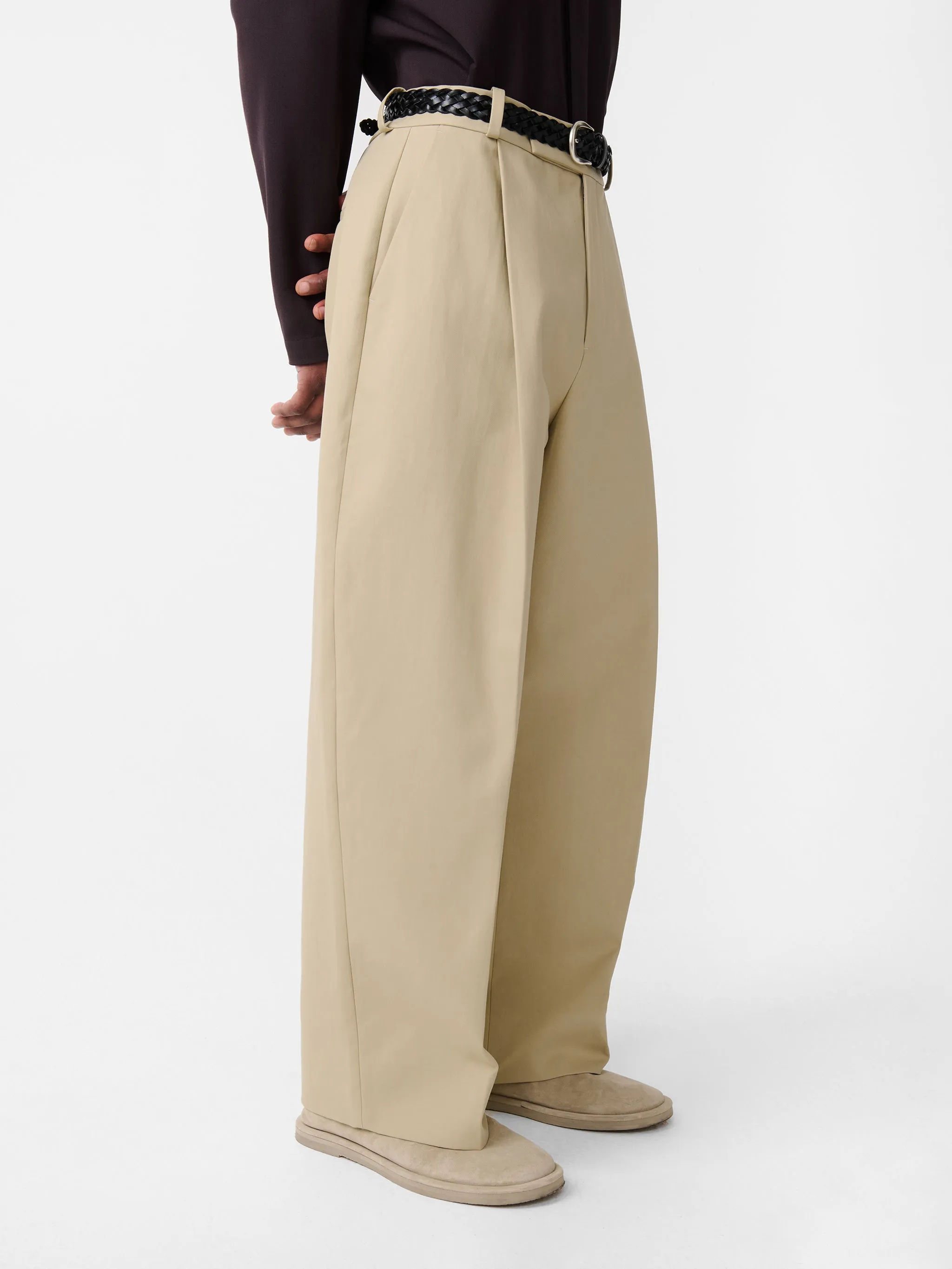 Pull Tailored Pant in Sand sold by Studio Nicholson product image thumbnail 4