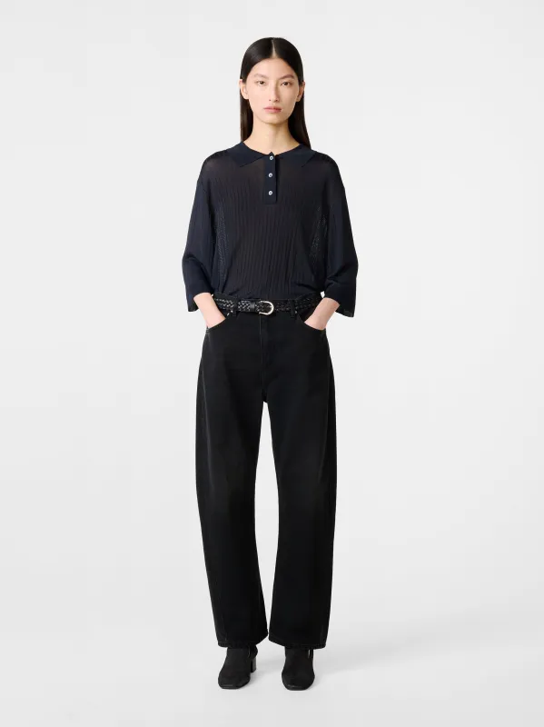 Denjo Straight Leg Denim Pant in Washed Black made by Studio Nicholson