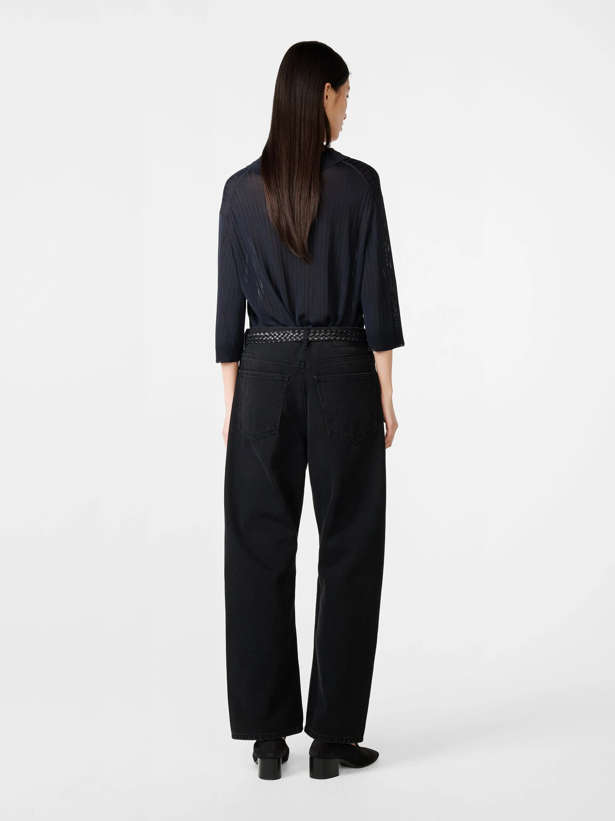 Denjo Straight Leg Denim Pant in Washed Black sold by Studio Nicholson product image thumbnail 4