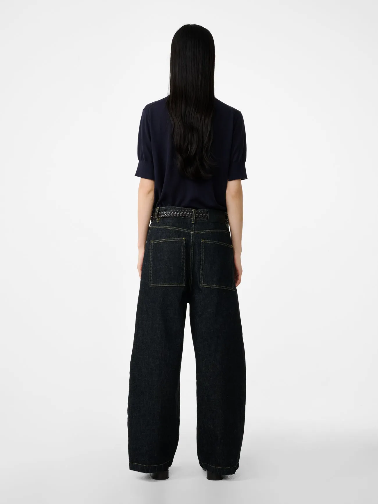 Neive Italian Wide Leg Denim Pant in Black sold by Studio Nicholson product image thumbnail 3