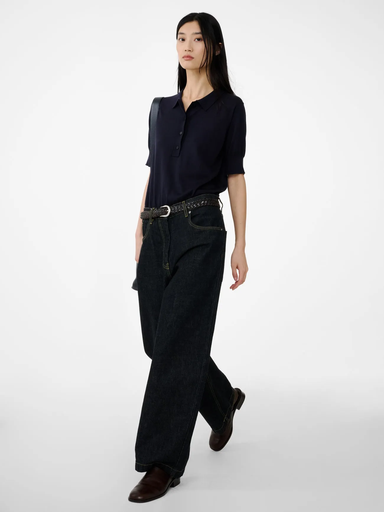 Neive Italian Wide Leg Denim Pant in Black sold by Studio Nicholson product image thumbnail 4