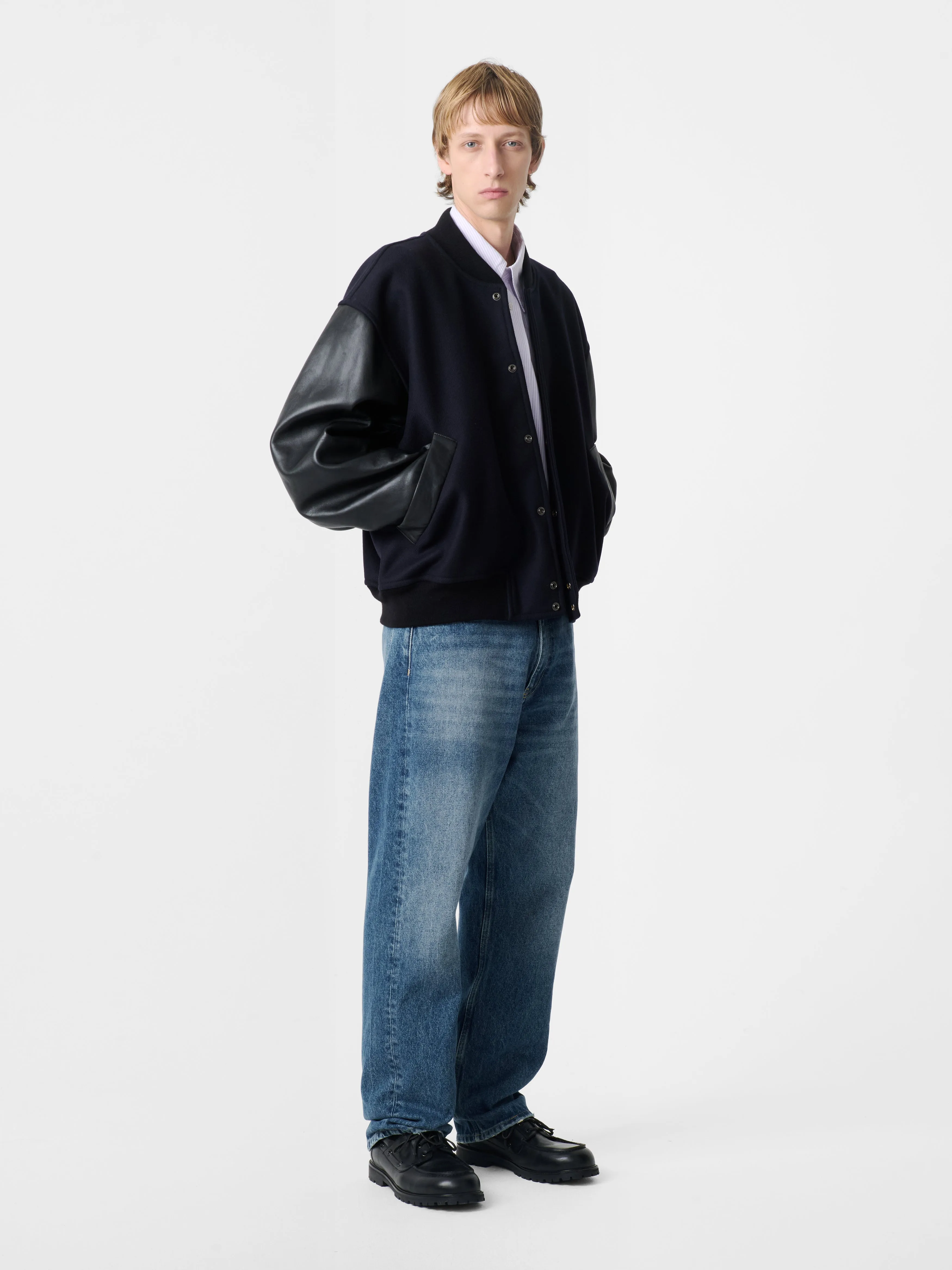 Riso Straight Denim Pant in Worn Wash Indigo sold by Studio Nicholson product image thumbnail 5