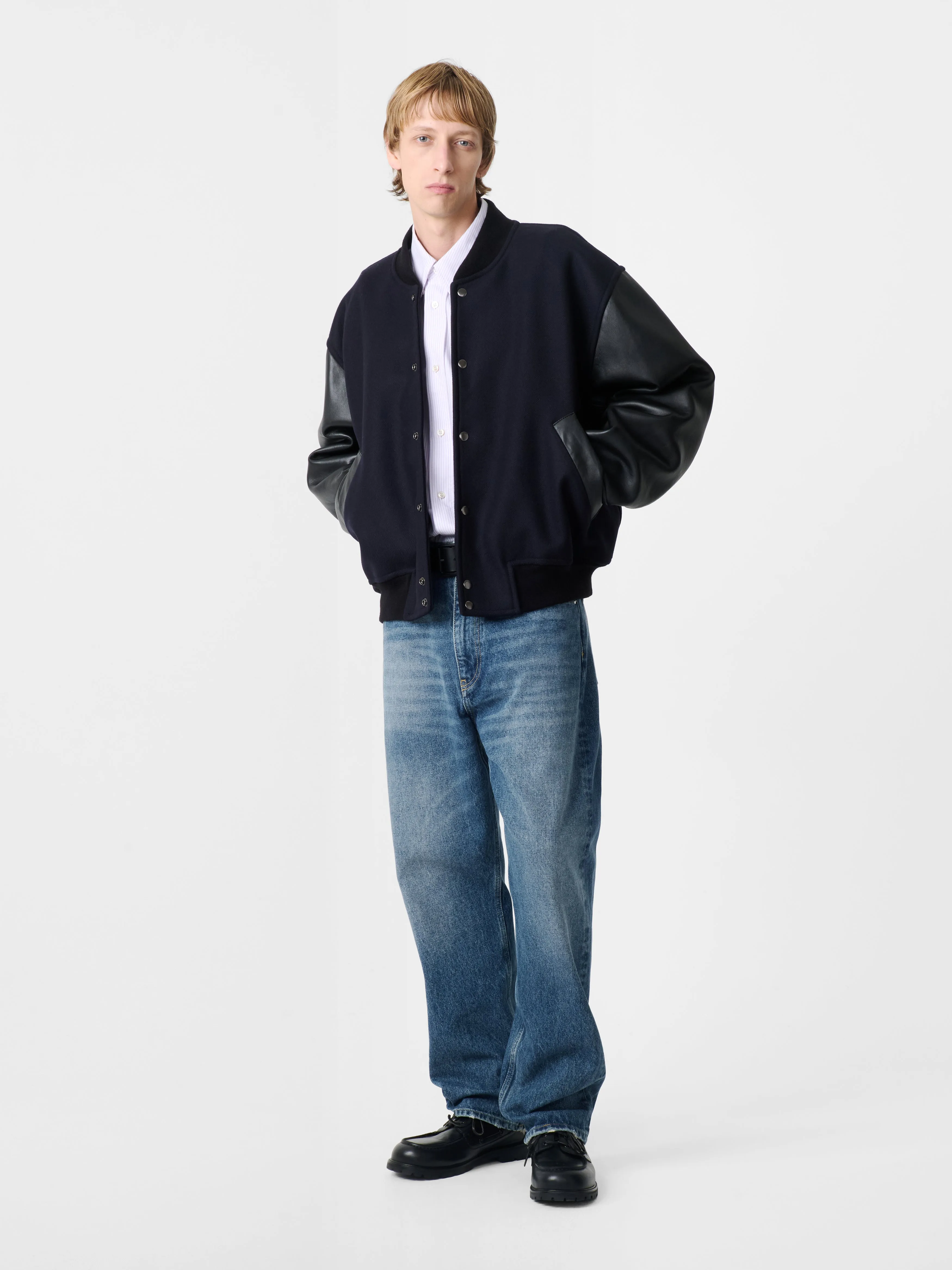 Riso Straight Denim Pant in Worn Wash Indigo sold by Studio Nicholson product image thumbnail 3