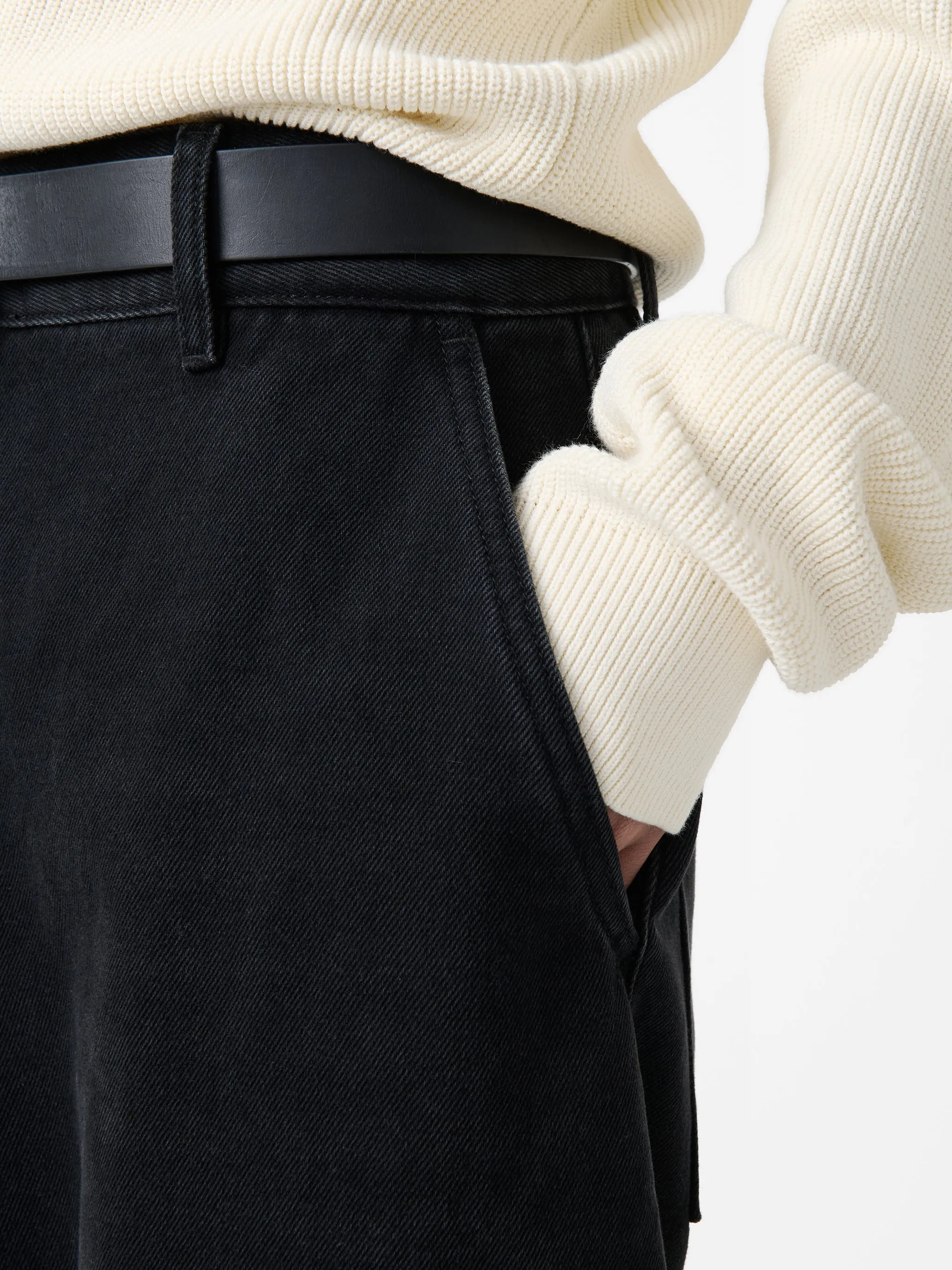 Chalco Wide Leg Denim Pant in Washed Black sold by Studio Nicholson product image thumbnail 5
