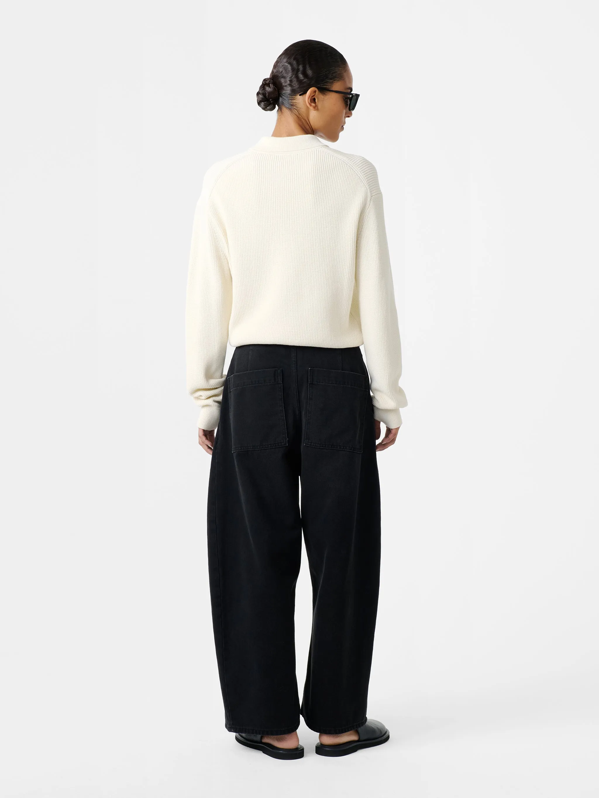 Chalco Wide Leg Denim Pant in Washed Black sold by Studio Nicholson product image thumbnail 3