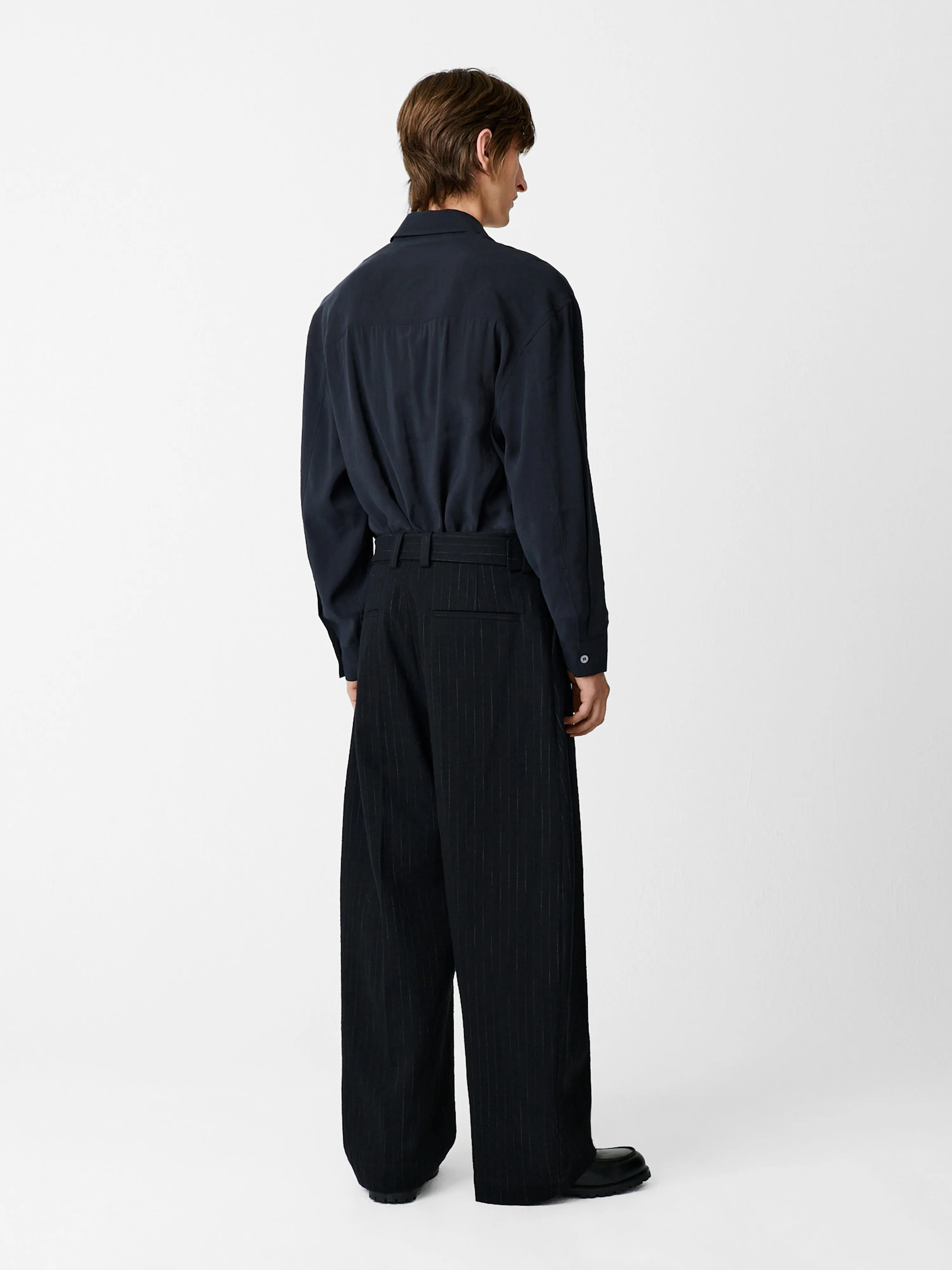 Vital Belted Pant in Black Stripe sold by Studio Nicholson product image thumbnail 5