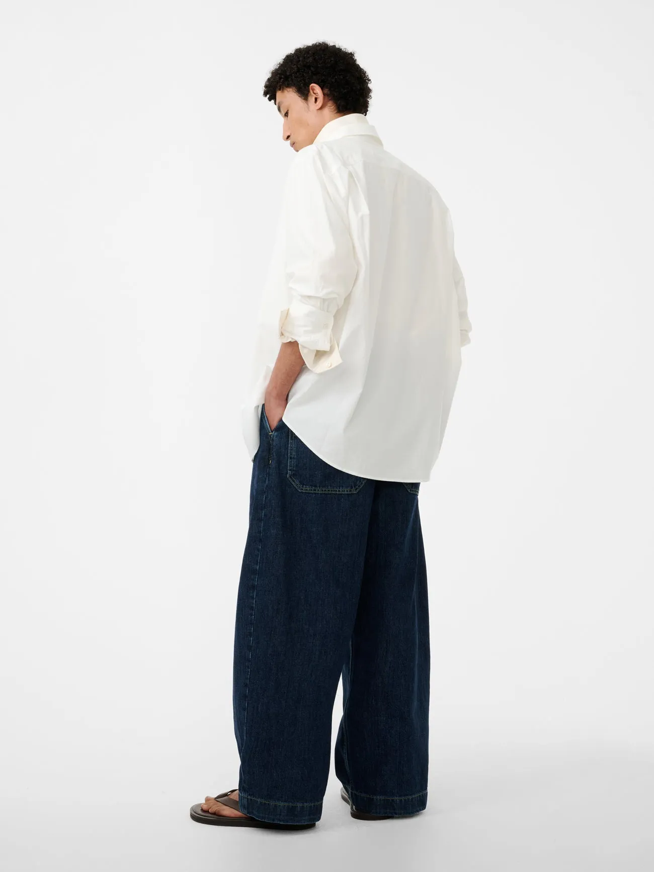 Puch Wide Leg Denim Pant in Indigo sold by Studio Nicholson product image thumbnail 4