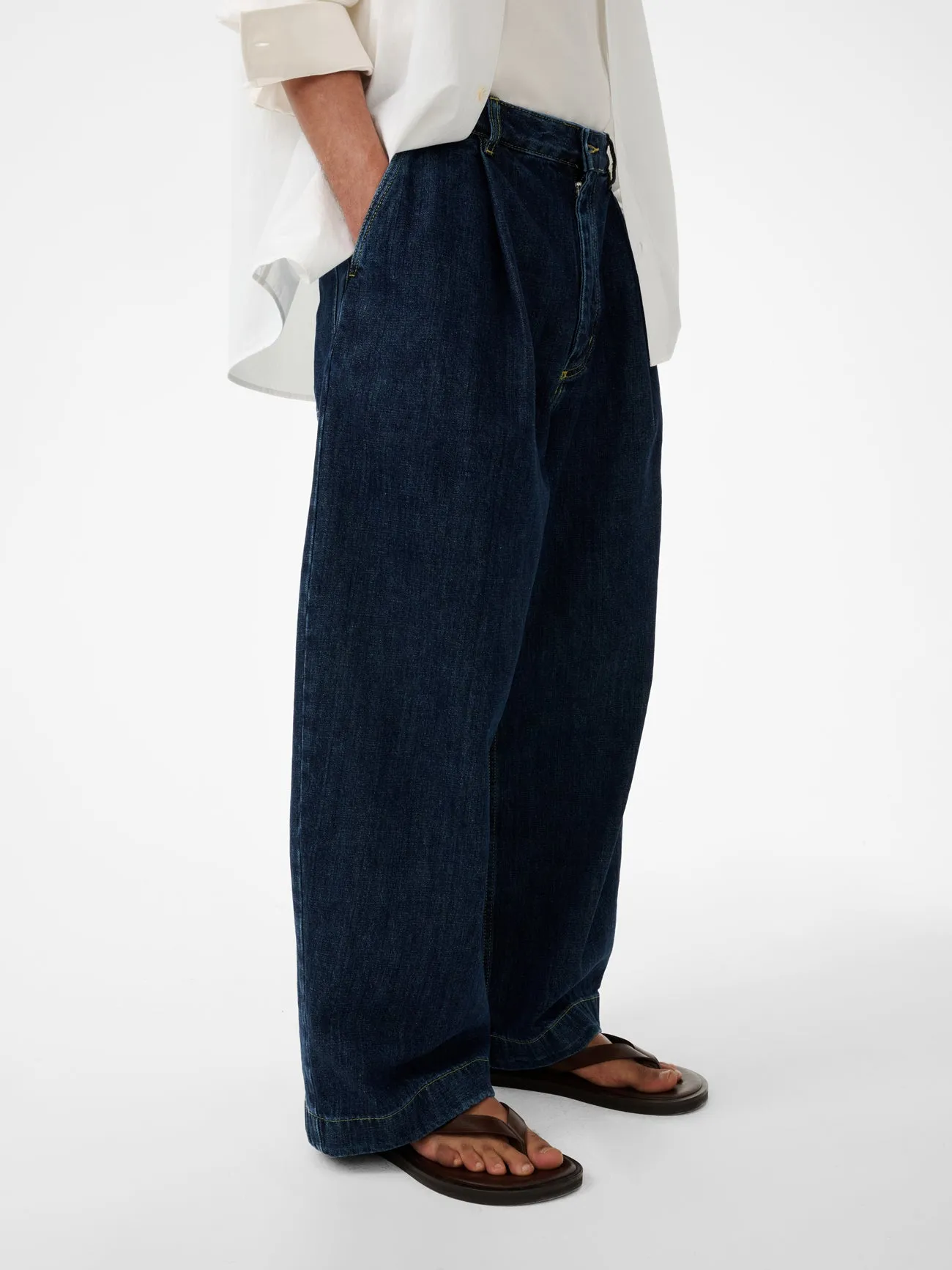 Puch Wide Leg Denim Pant in Indigo sold by Studio Nicholson product image thumbnail 5