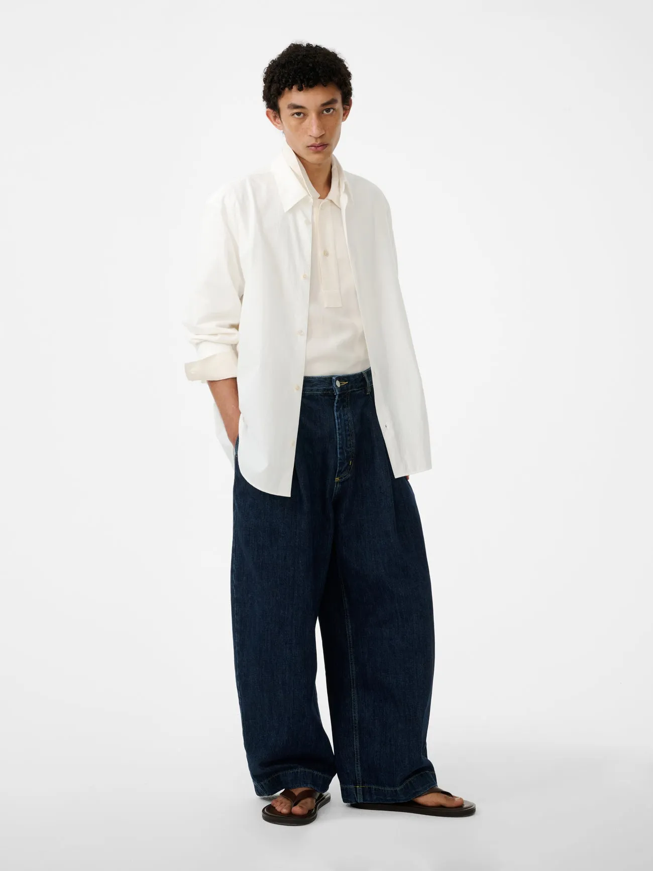 Puch Wide Leg Denim Pant in Indigo sold by Studio Nicholson product image thumbnail 2