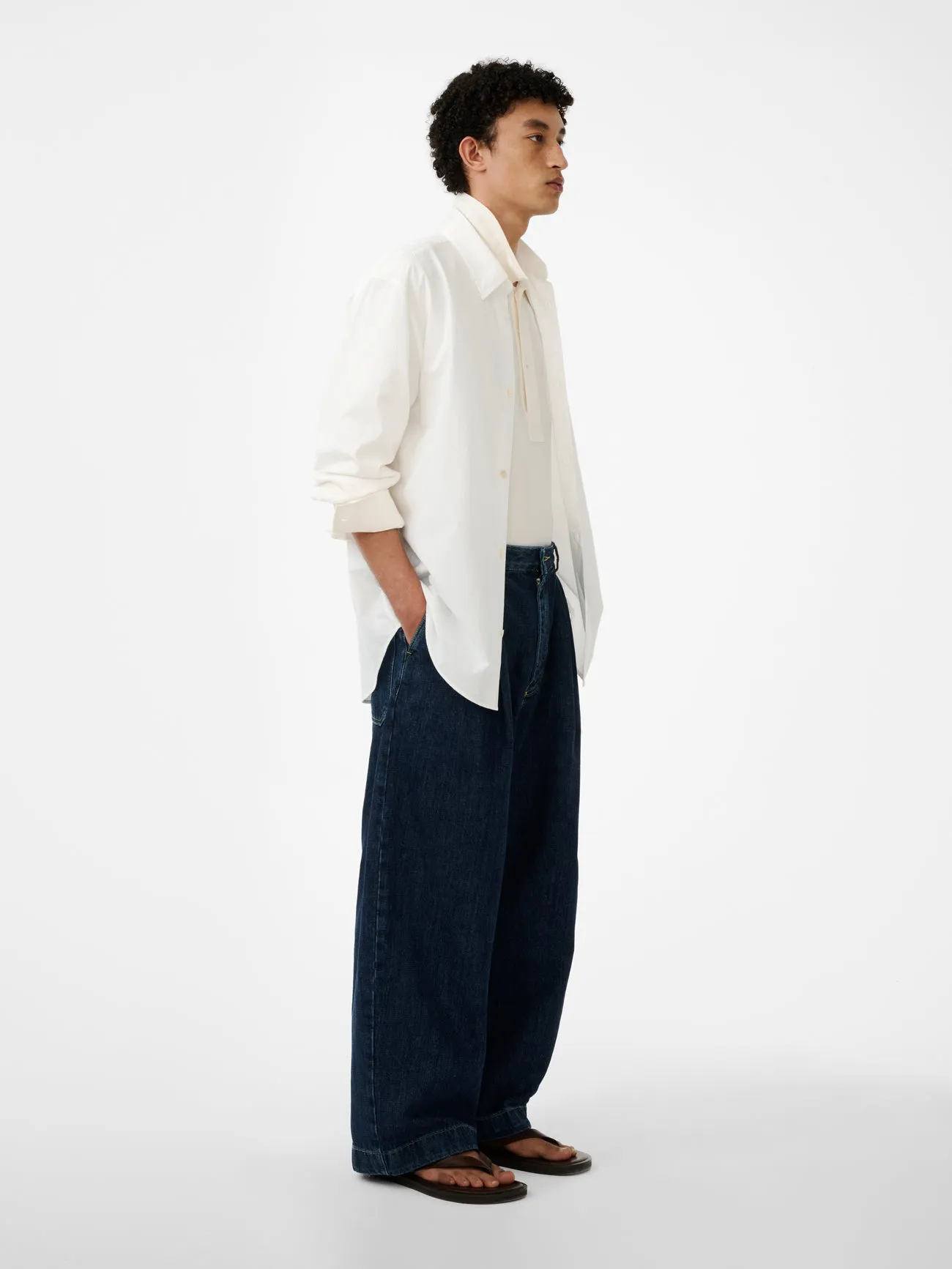 Puch Wide Leg Denim Pant in Indigo sold by Studio Nicholson product image thumbnail 3