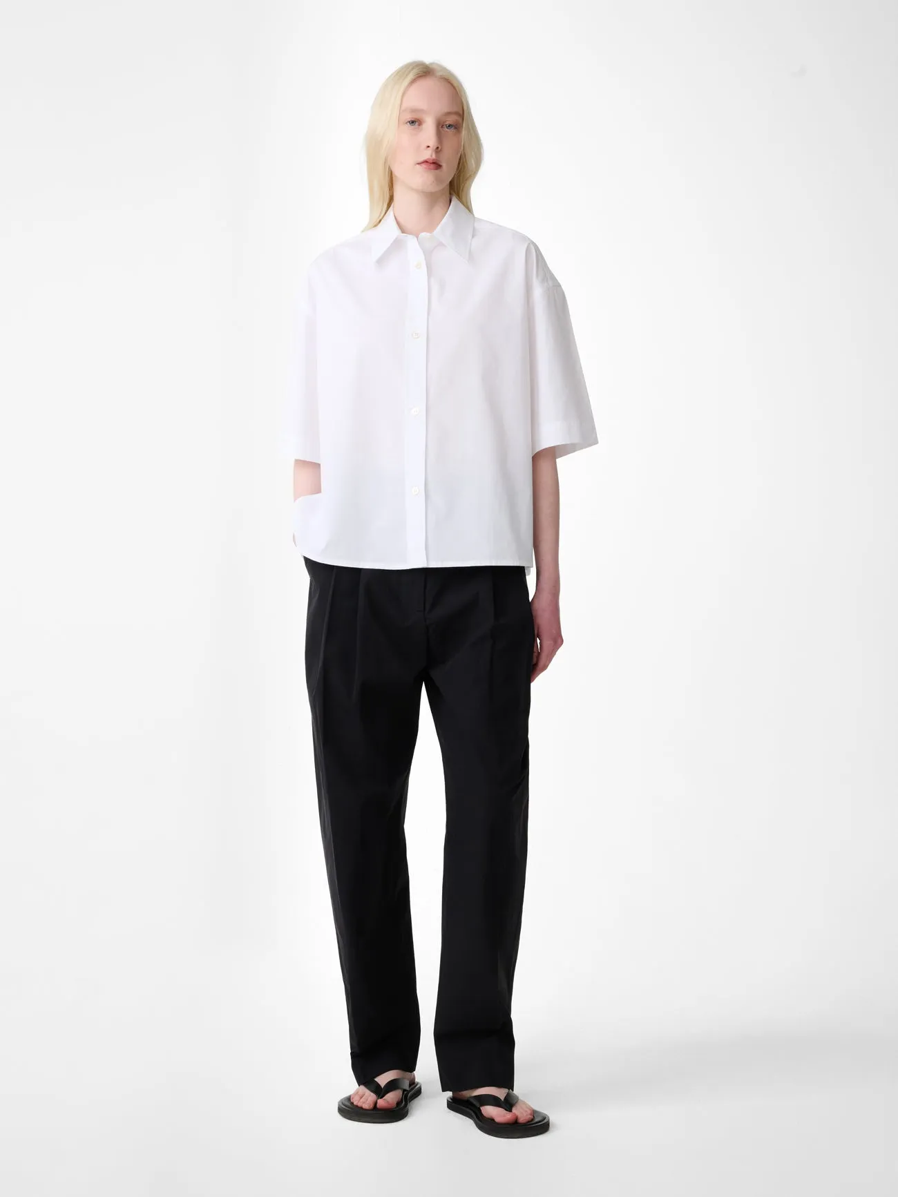 Sperro Tailored Cotton Pant in Black sold by Studio Nicholson
