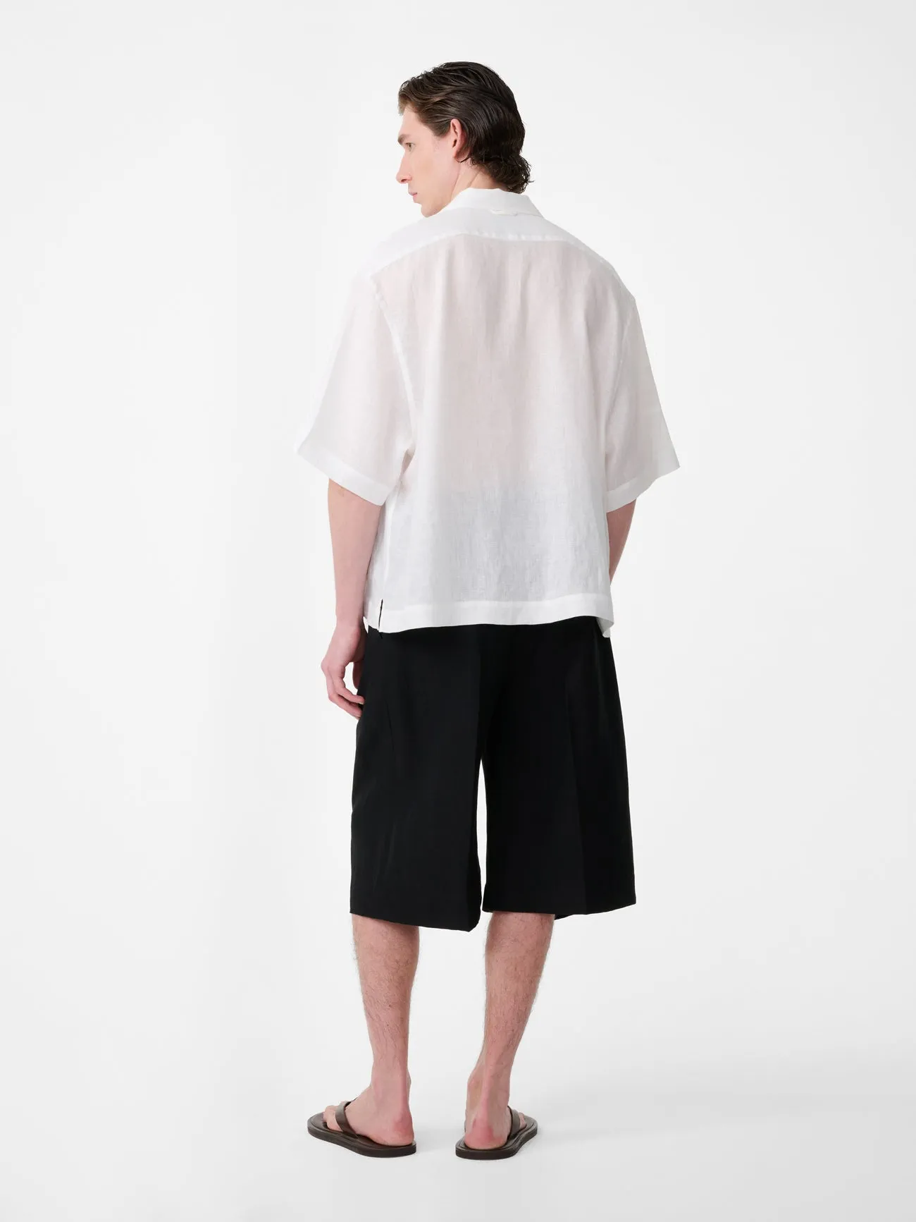 Oryn Short Sleeve Linen Shirt in Milk sold by Studio Nicholson product image thumbnail 5
