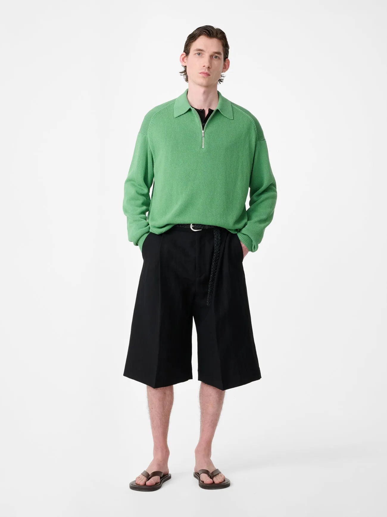 Heddy Knit Polo in Apple sold by Studio Nicholson product image thumbnail 4