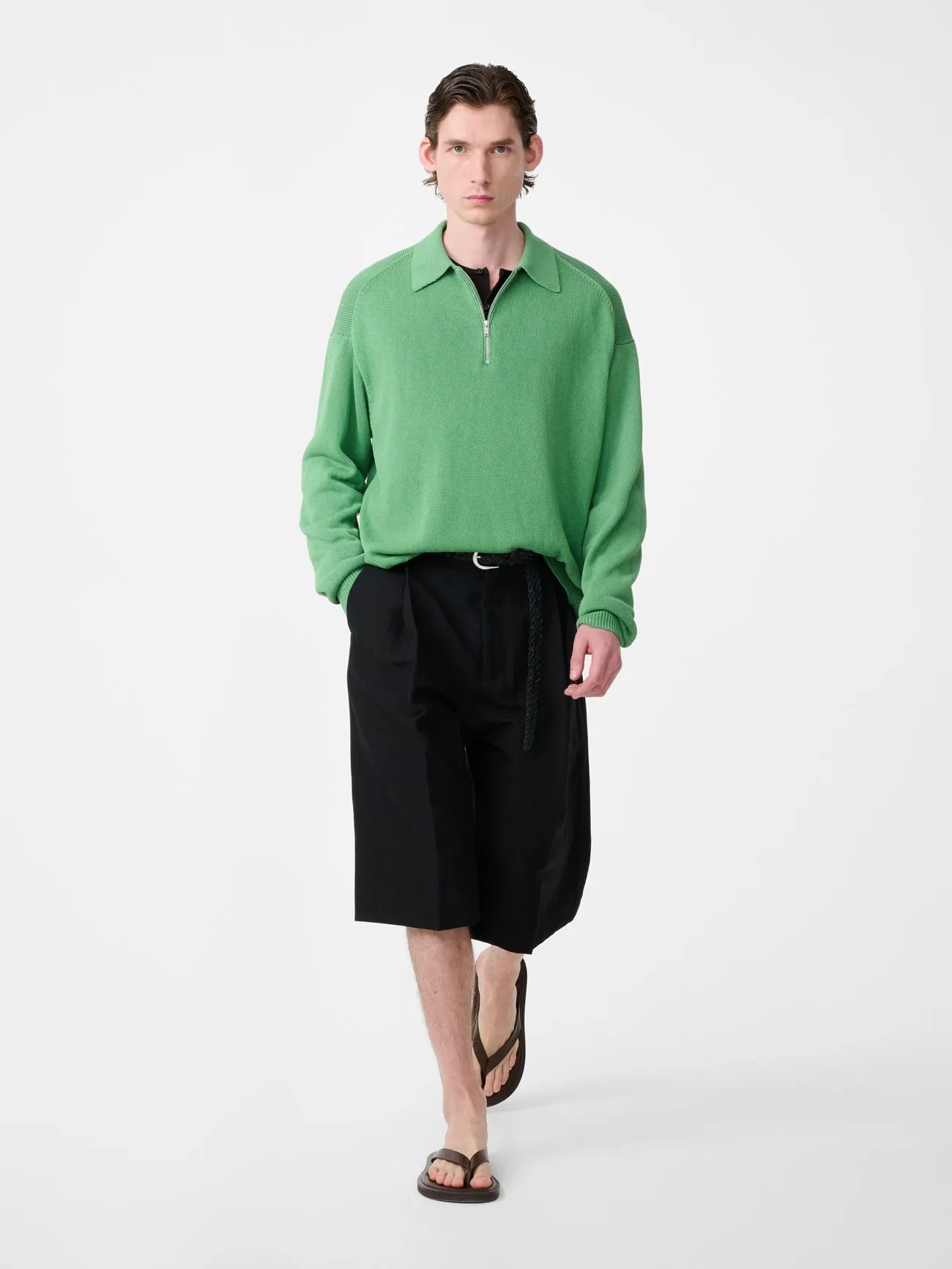 Heddy Knit Polo in Apple sold by Studio Nicholson product image thumbnail 3