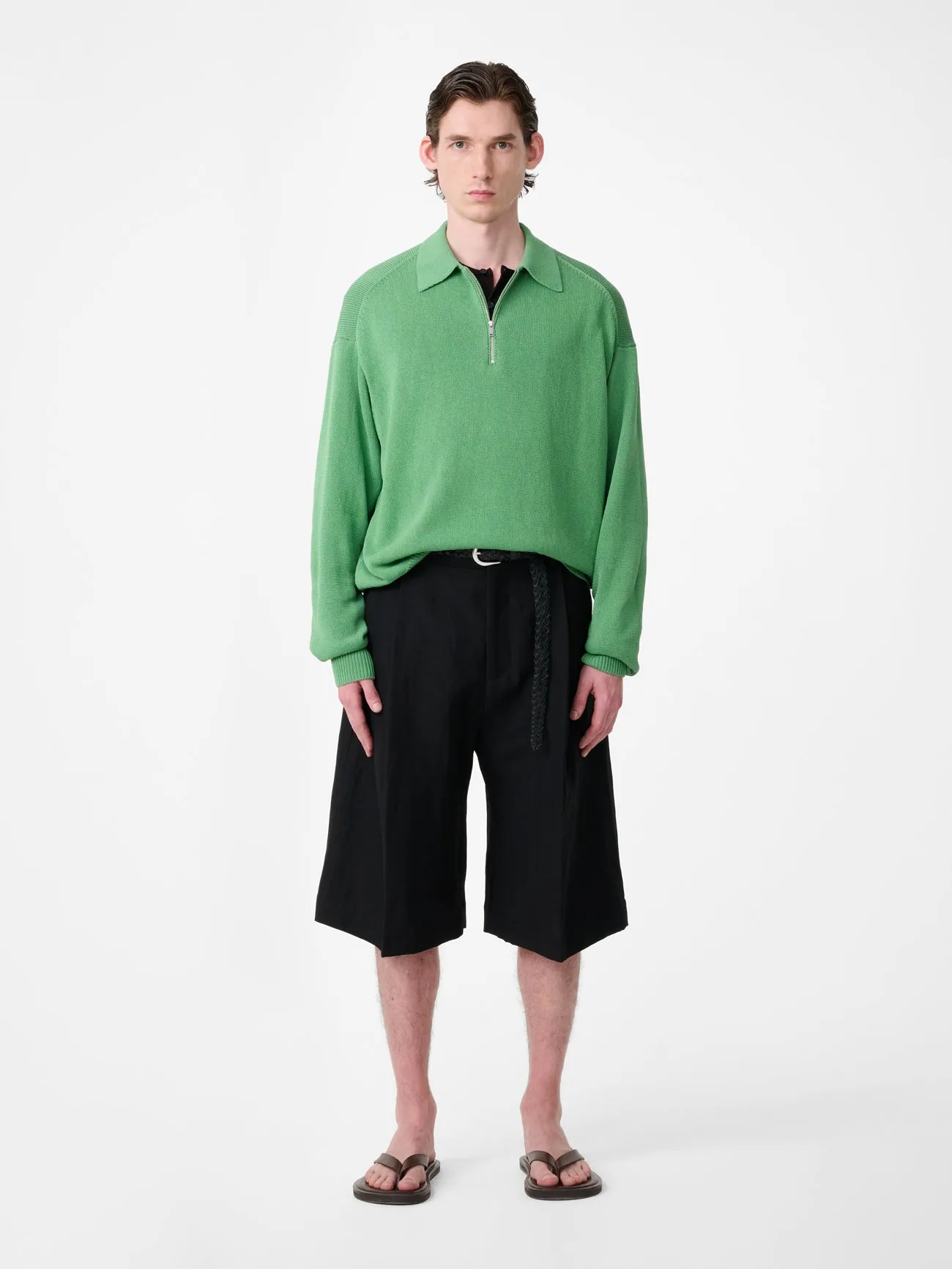 Heddy Knit Polo in Apple sold by Studio Nicholson product image thumbnail 2