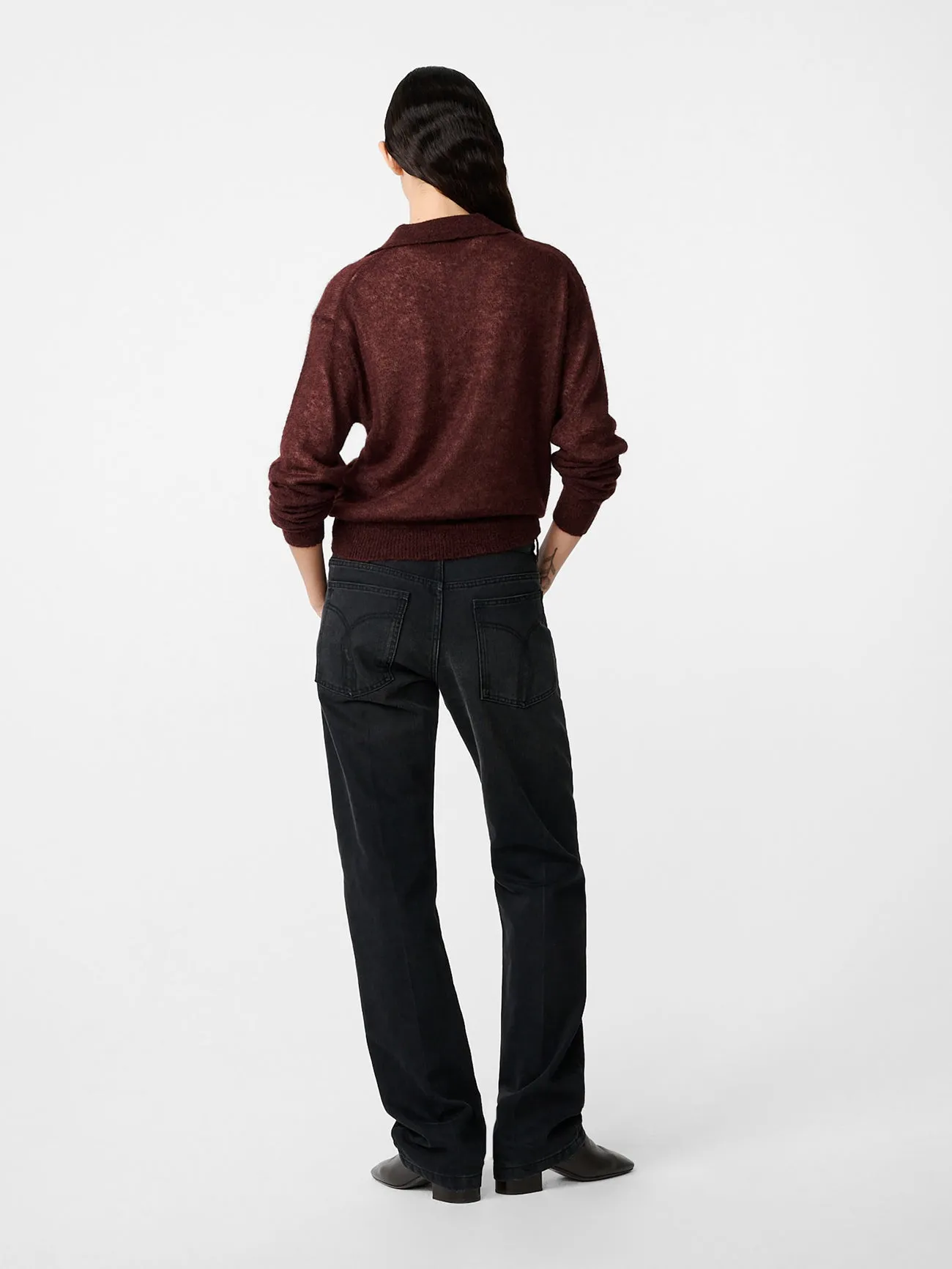 Chesapeake Knit Polo in Mulberry sold by Studio Nicholson product image thumbnail 4