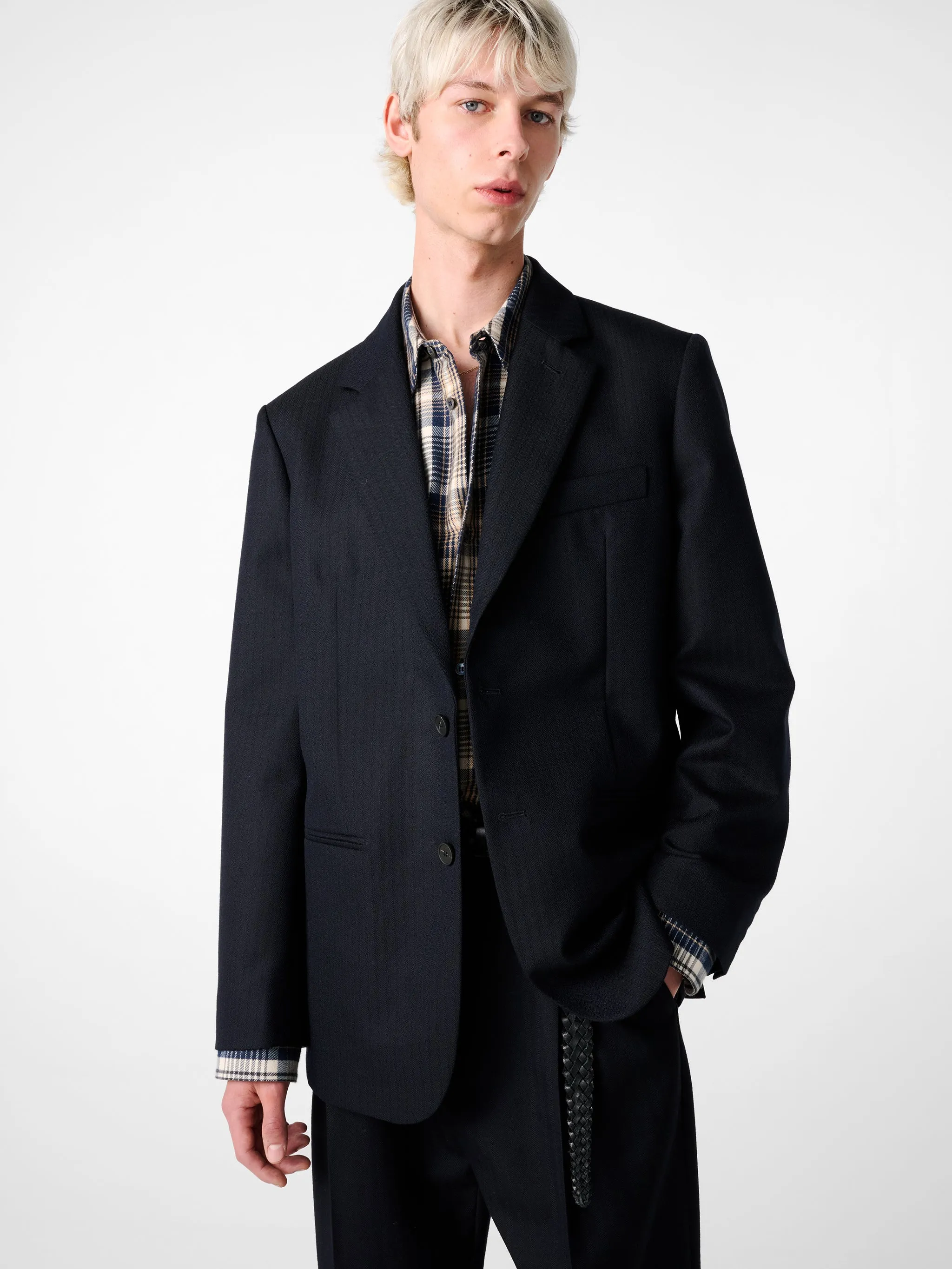 Burlington Wool Jacket in Darkest Navy sold by Studio Nicholson product image thumbnail 2