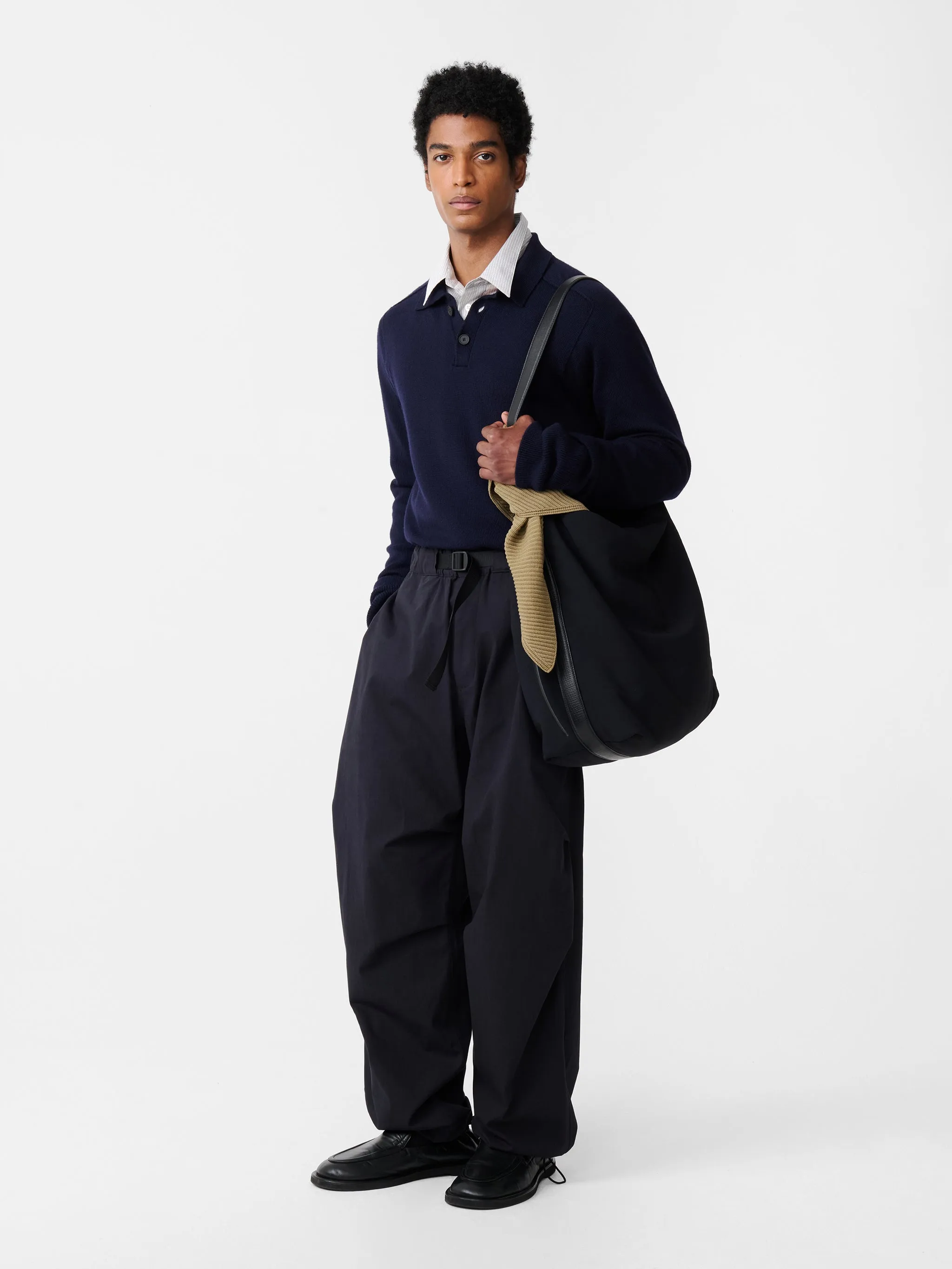 Sark Knit Polo in Navy sold by Studio Nicholson product image thumbnail 3