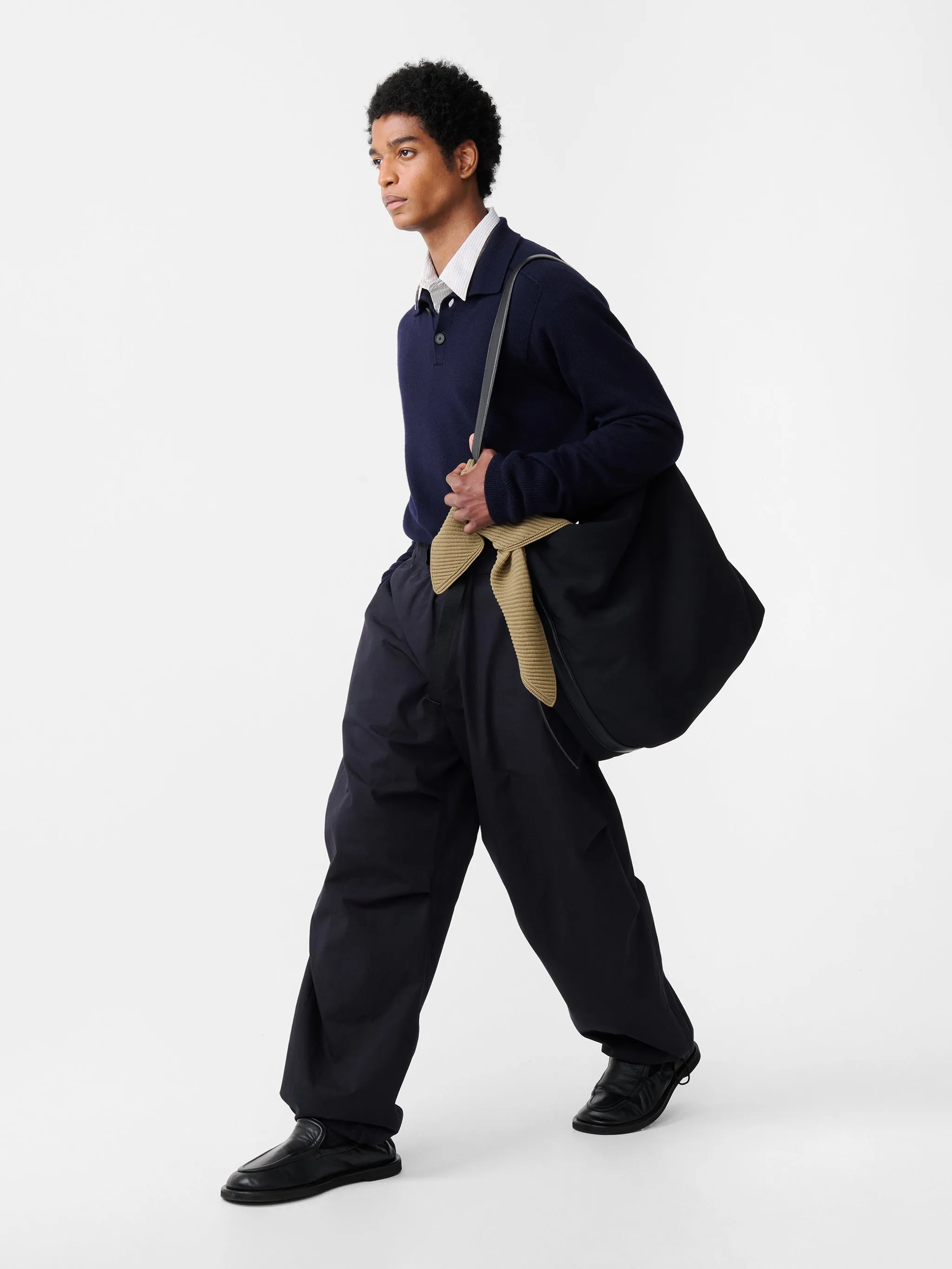 Sark Knit Polo in Navy sold by Studio Nicholson product image thumbnail 5