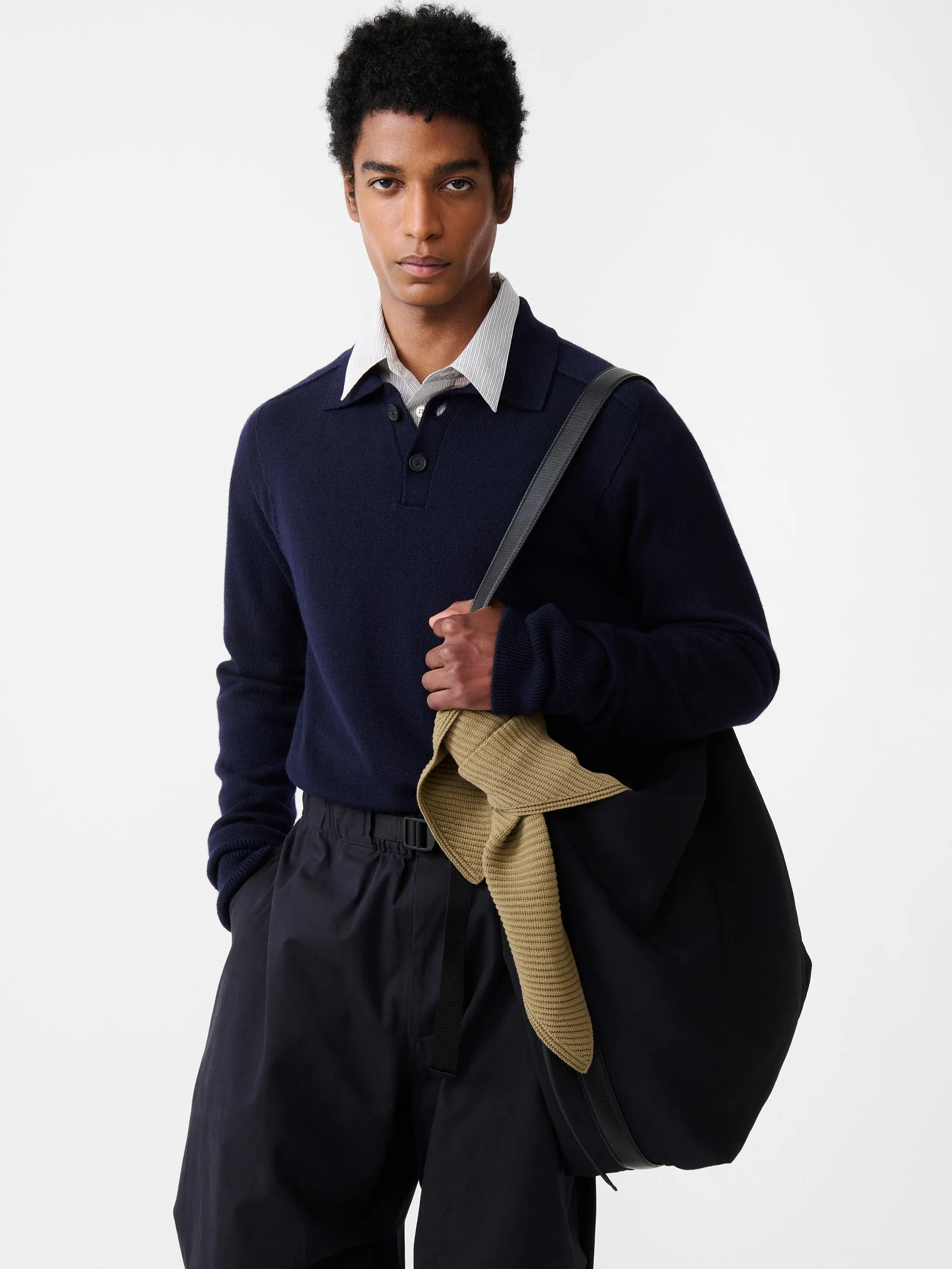 Sark Knit Polo in Navy sold by Studio Nicholson product image thumbnail 2