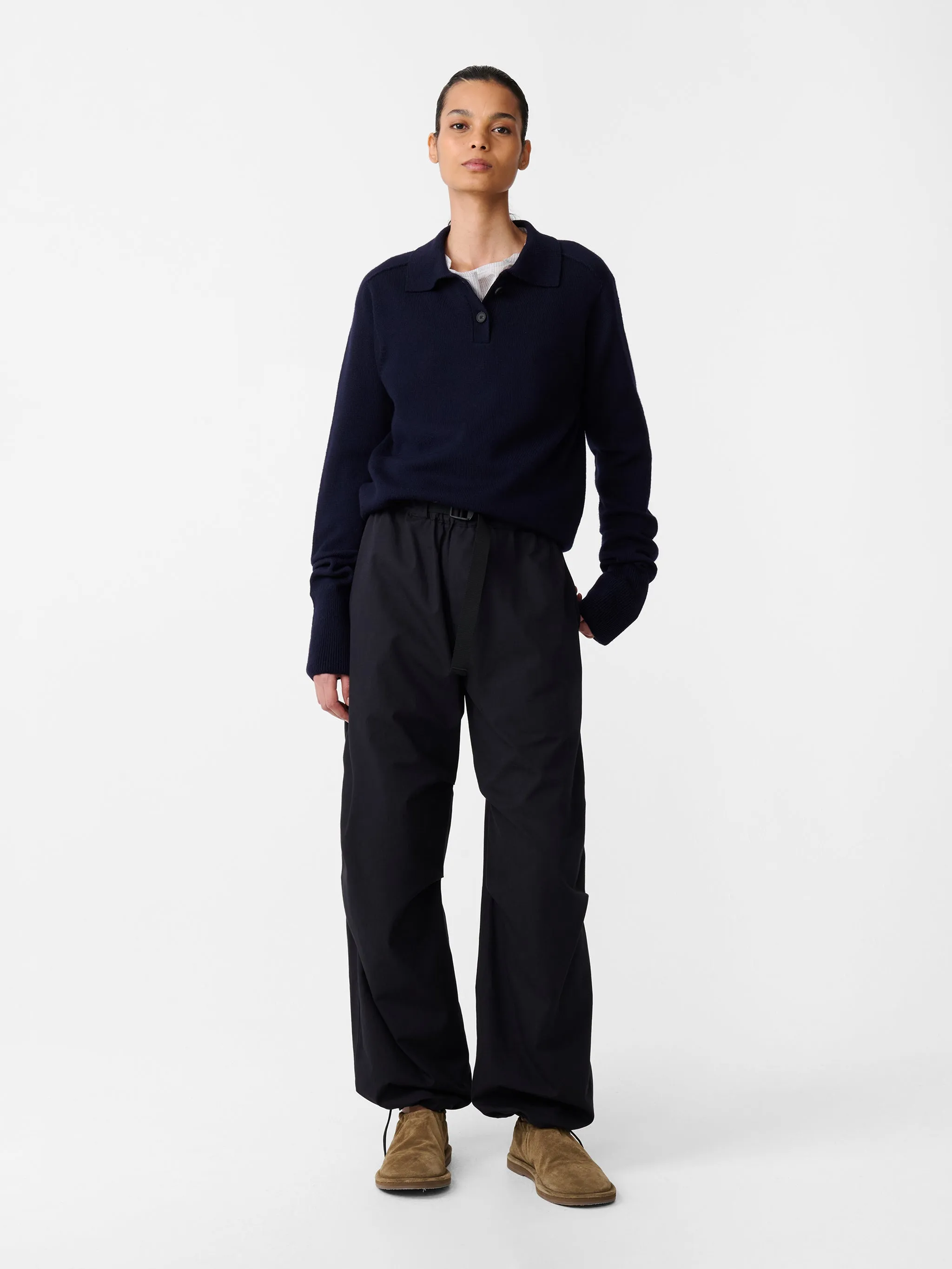 Sark Knit Polo in Navy sold by Studio Nicholson product image thumbnail 4