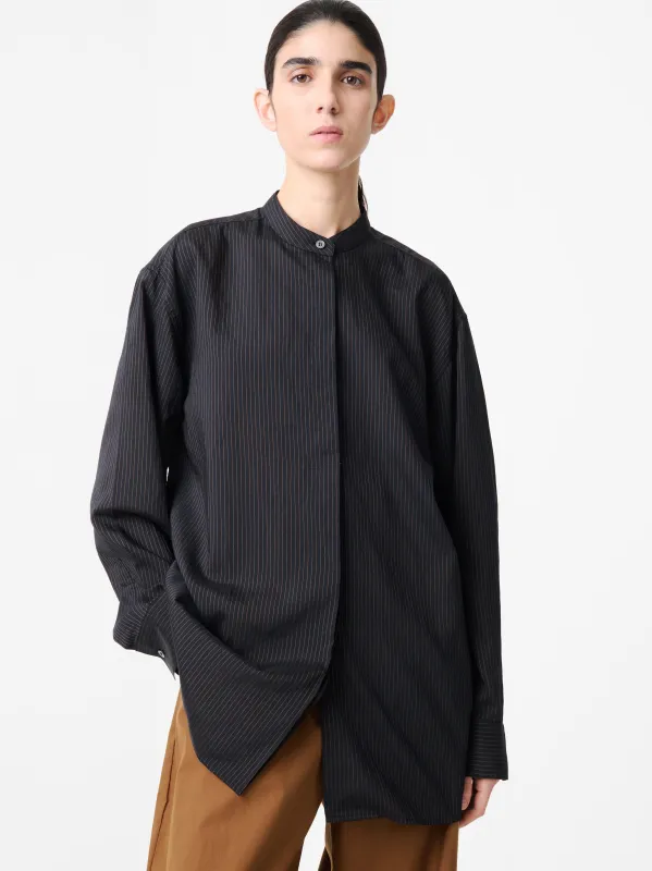 Faber Shirt in Darkest Navy / Almond Stripe made by Studio Nicholson