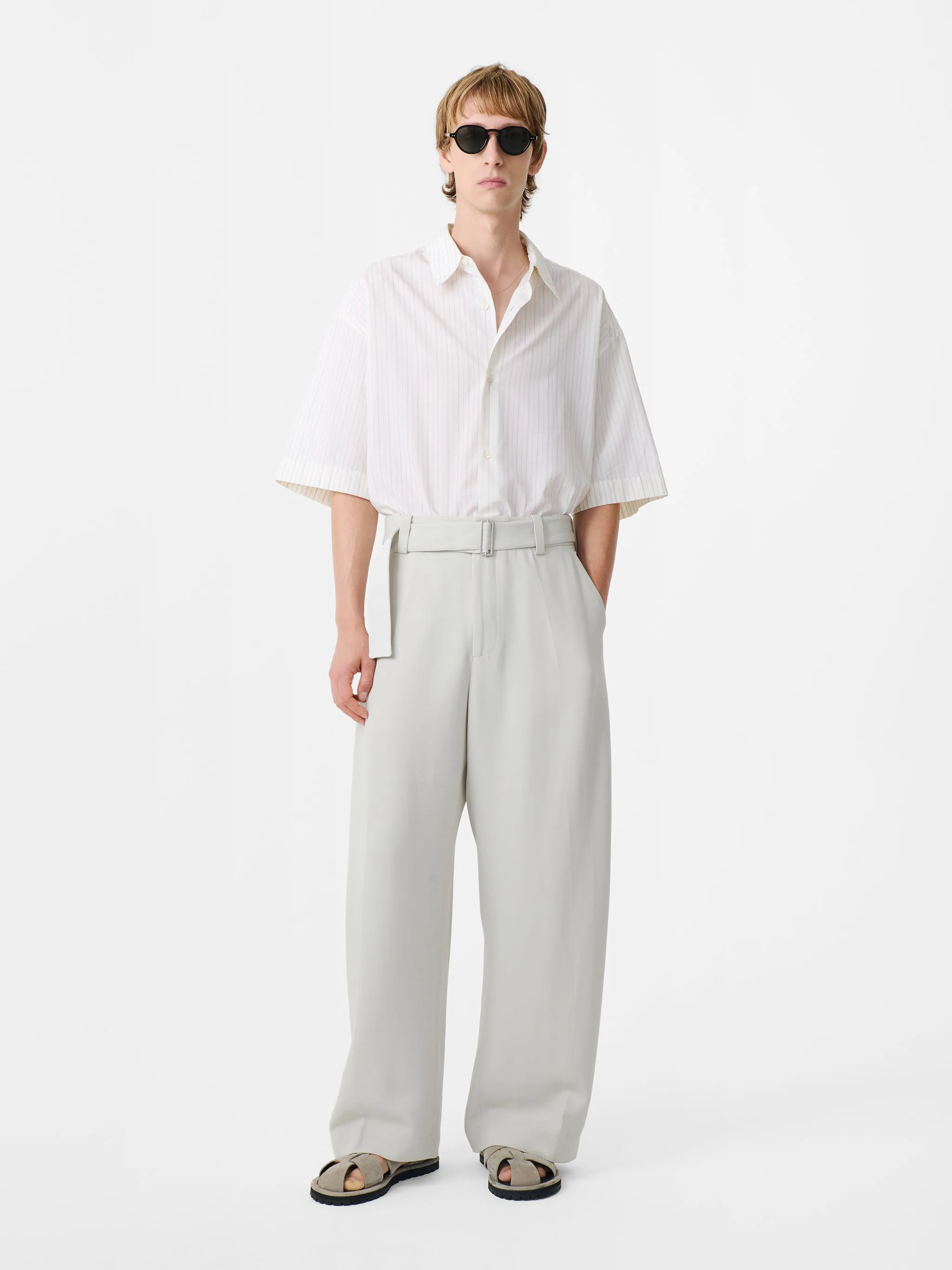 Vital Belted Pant in Ice sold by Studio Nicholson