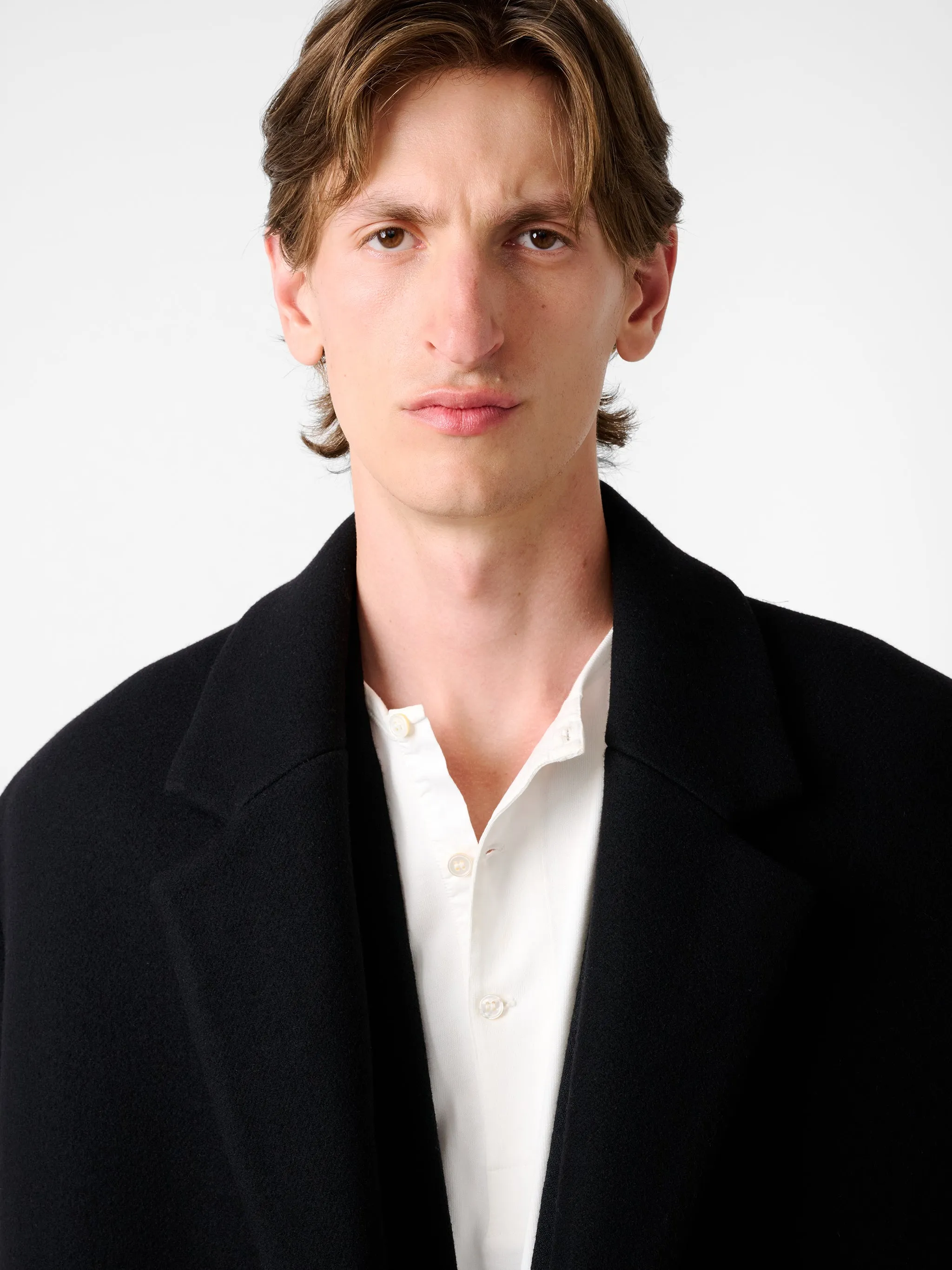 Diall Wool Coat in Black sold by Studio Nicholson product image thumbnail 5