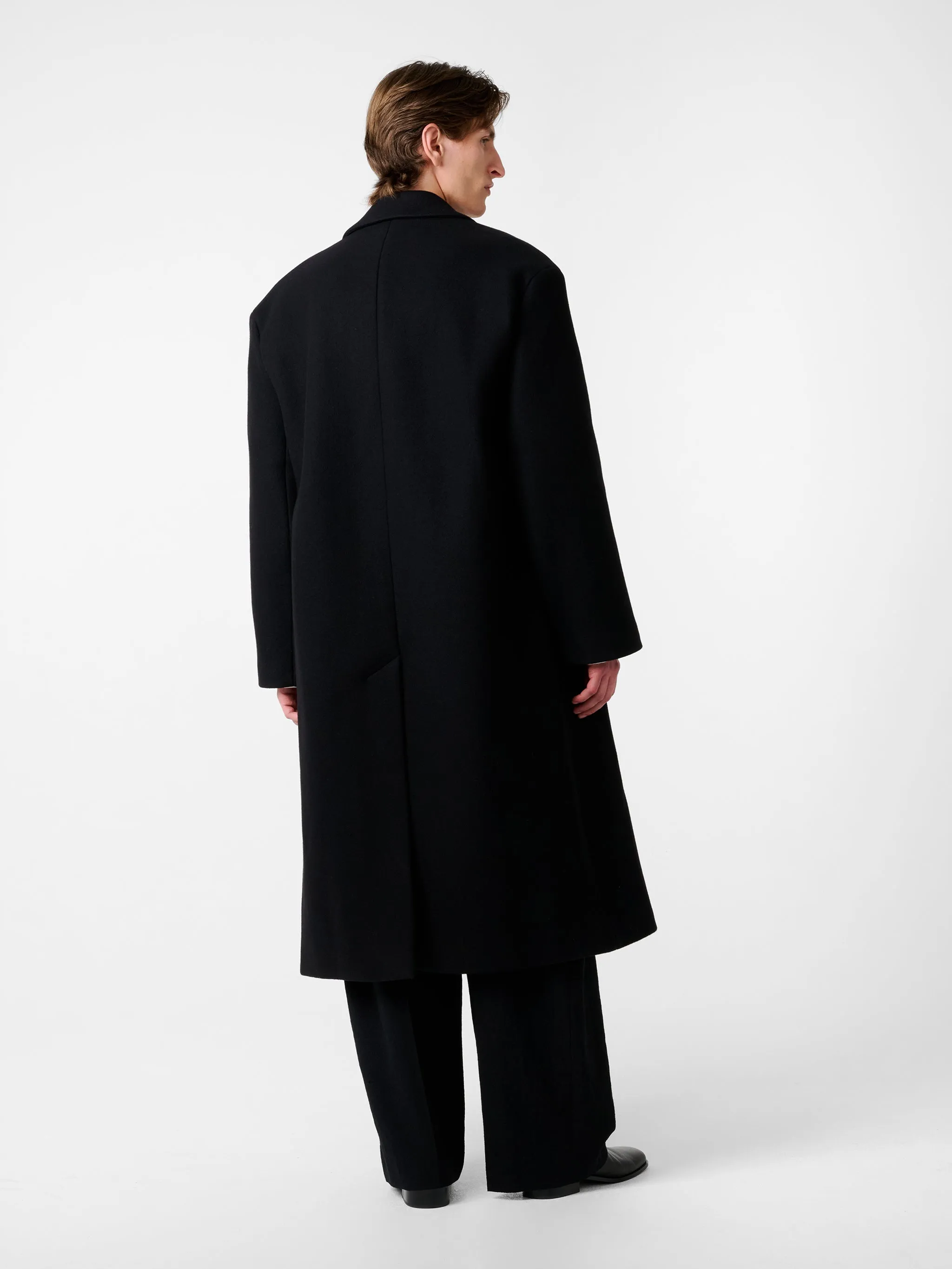 Diall Wool Coat in Black sold by Studio Nicholson product image thumbnail 3