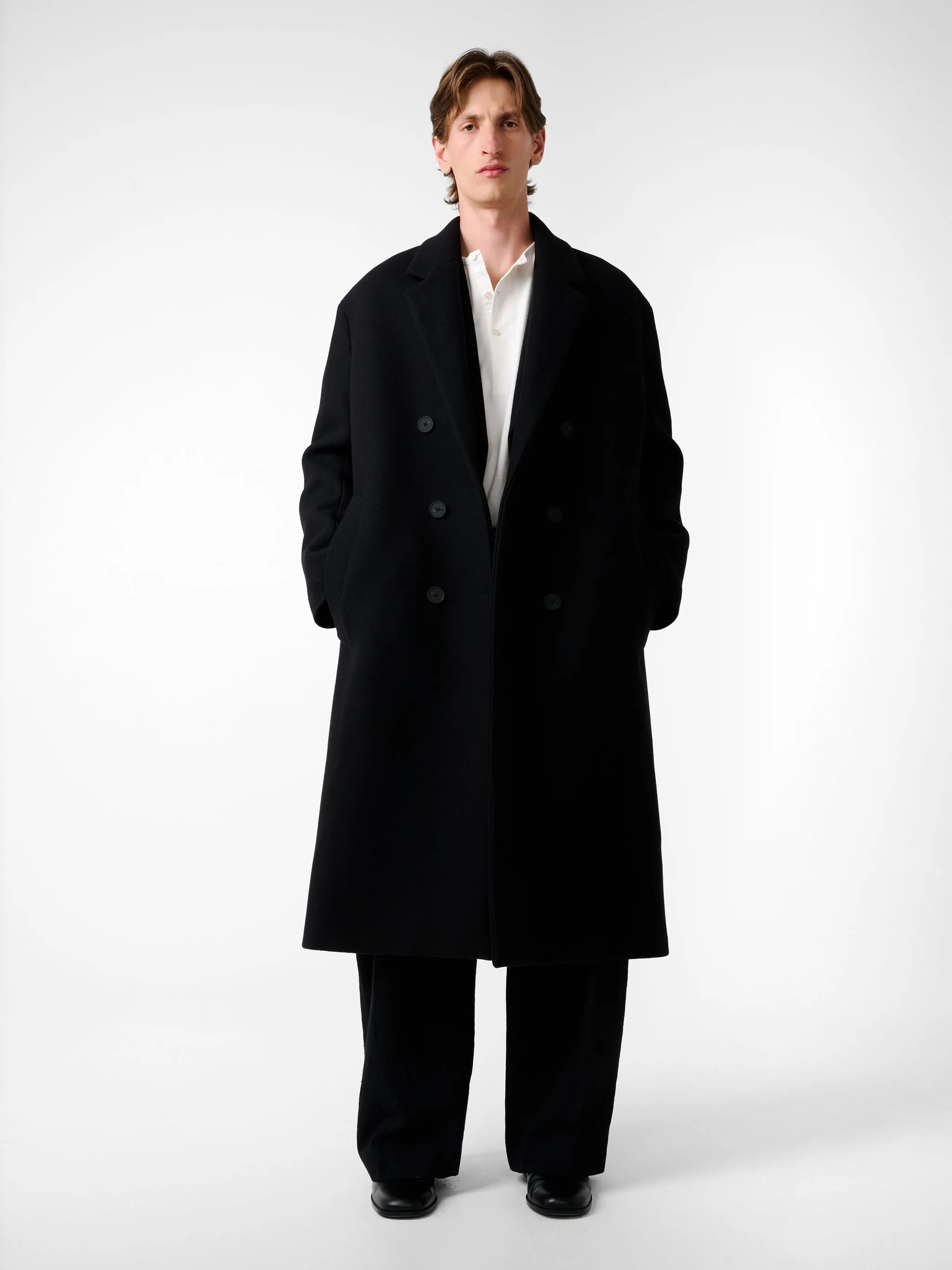Diall Wool Coat in Black sold by Studio Nicholson product image thumbnail 4