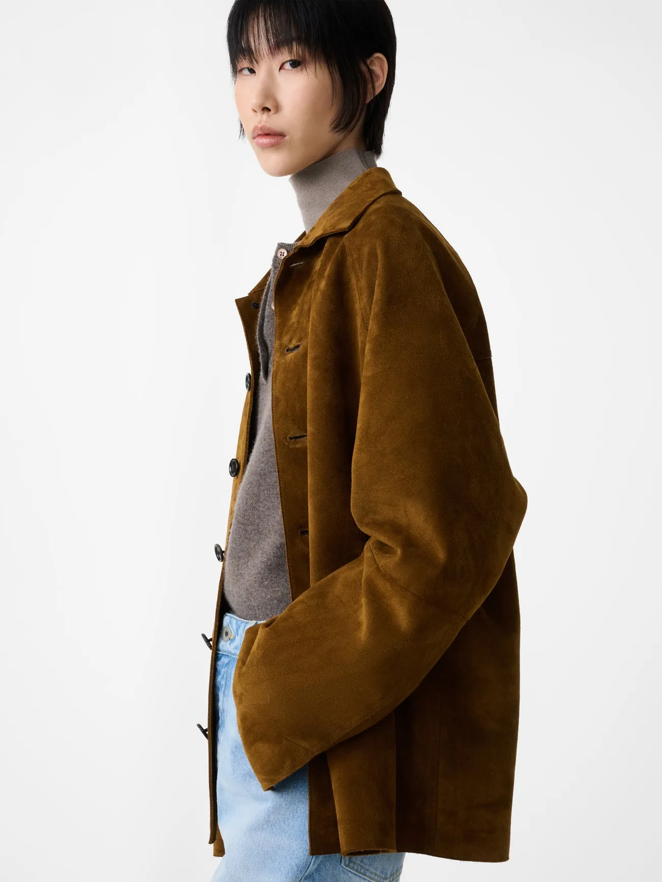 Bowe Suede Jacket in Mustard sold by Studio Nicholson