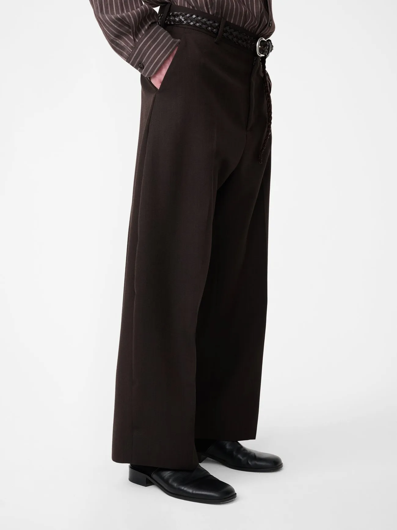 Fume Tailored Pant in Coffee sold by Studio Nicholson product image thumbnail 5