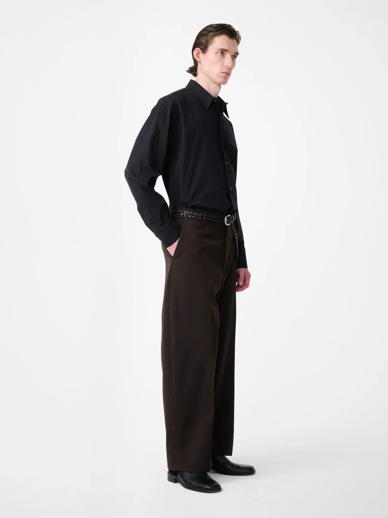 Hal Cotton Shirt in Black sold by Studio Nicholson product image thumbnail 3