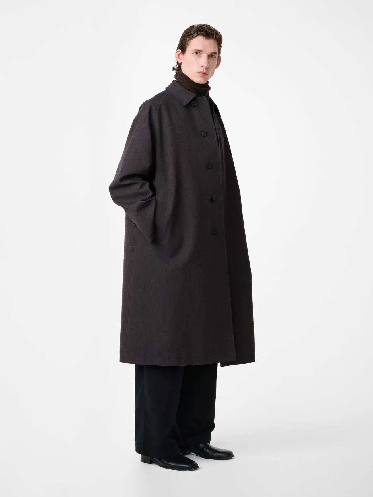 Crowe Trench in Brown Marl sold by Studio Nicholson