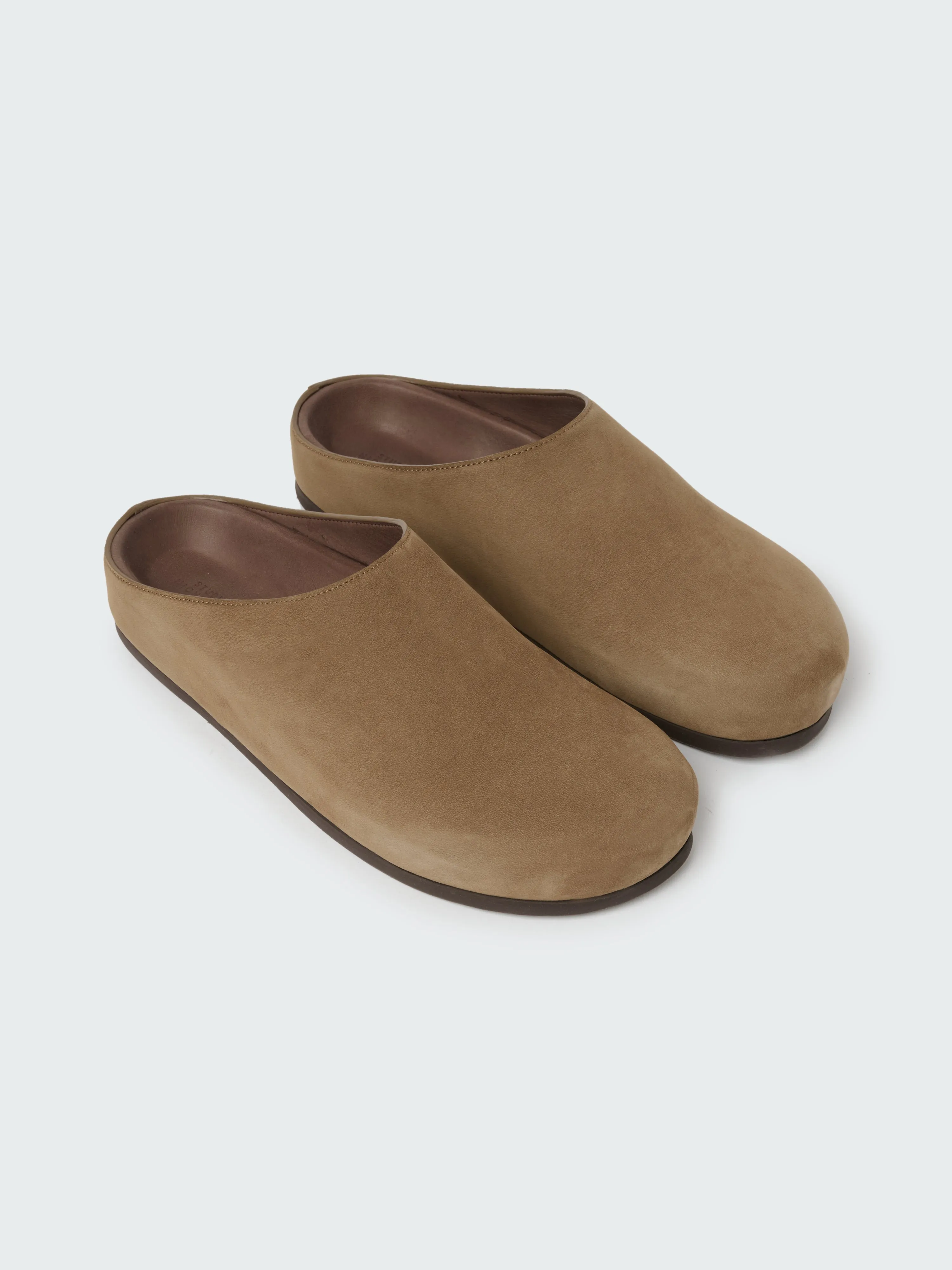Women's Wearing Nabuk Clog in Taupe sold by Studio Nicholson product image thumbnail 5