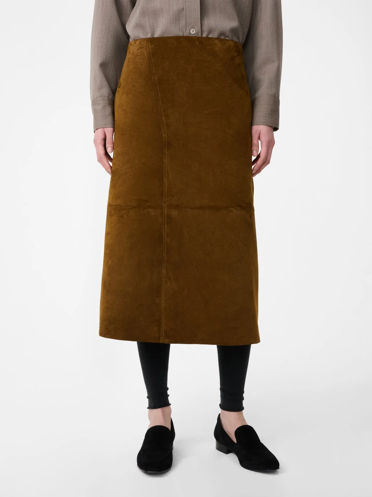 Melete Suede Skirt in Mustard sold by Studio Nicholson product image thumbnail 5