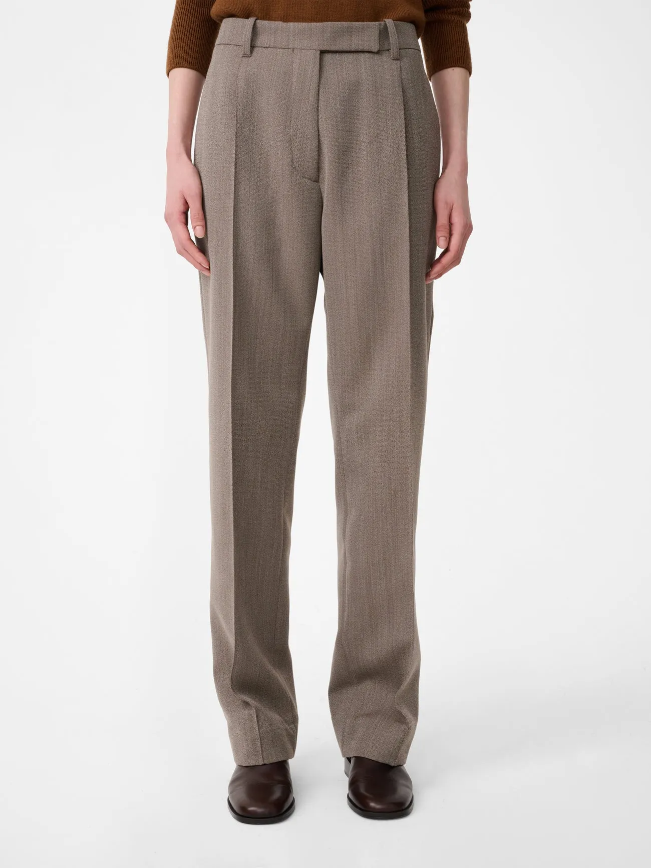 Quarte Tailored Pant in Bark Melange sold by Studio Nicholson product image thumbnail 5
