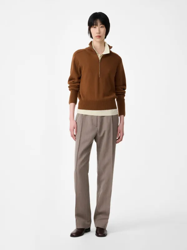 Quarte Tailored Pant in Bark Melange made by Studio Nicholson