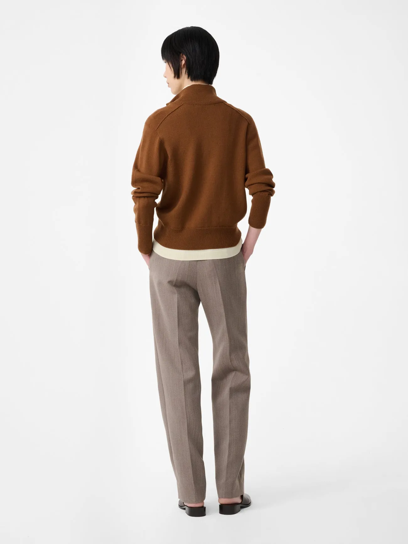 Quarte Tailored Pant in Bark Melange sold by Studio Nicholson product image thumbnail 4