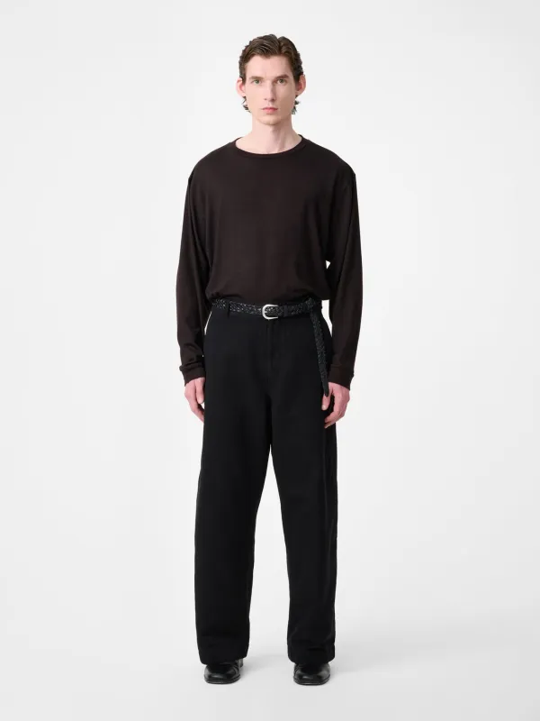 Pinhas Long Sleeve Jersey in Black Grape made by Studio Nicholson