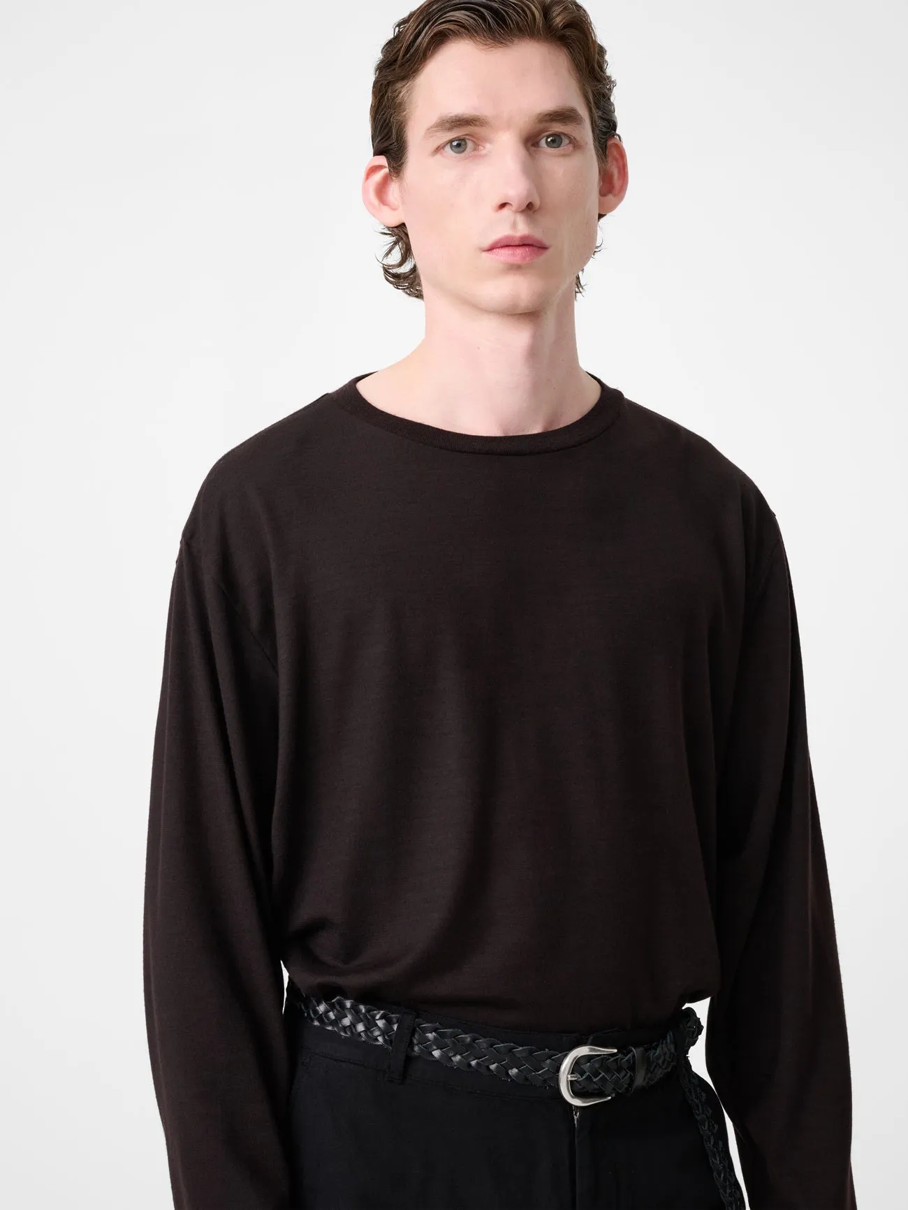 Pinhas Long Sleeve Jersey in Black Grape sold by Studio Nicholson product image thumbnail 2