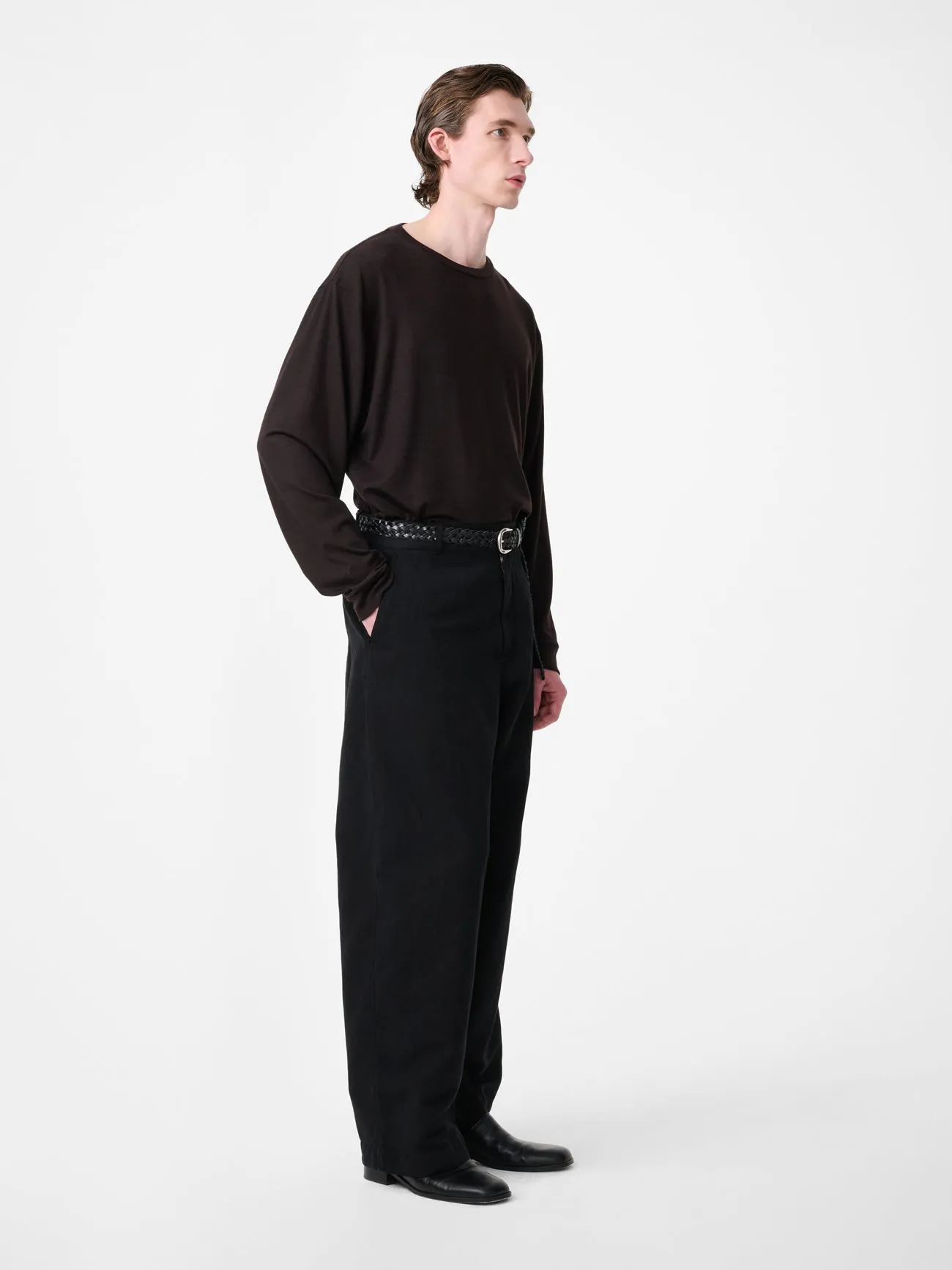 Pinhas Long Sleeve Jersey in Black Grape sold by Studio Nicholson product image thumbnail 3