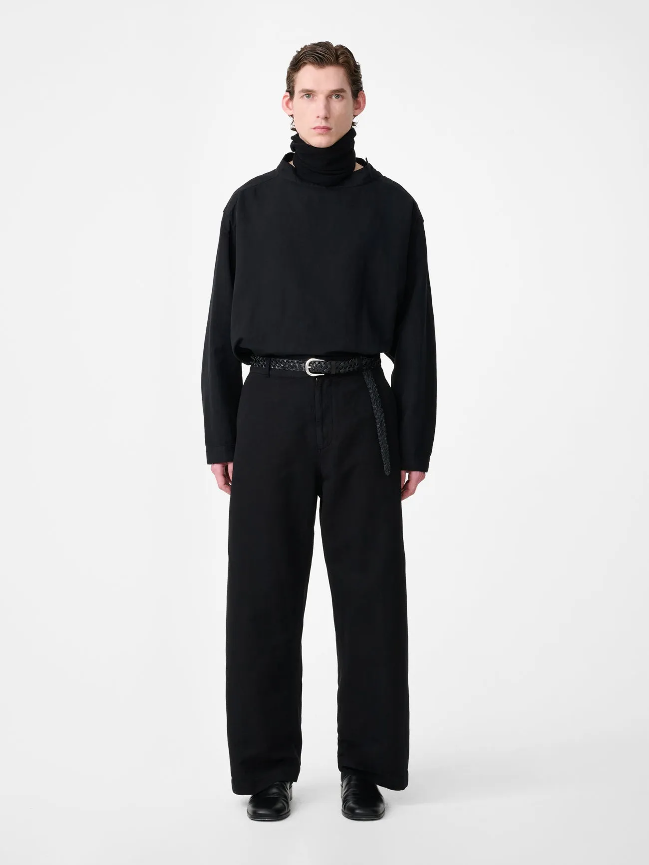 Holkham Linen Shirt in Black sold by Studio Nicholson product image thumbnail 2