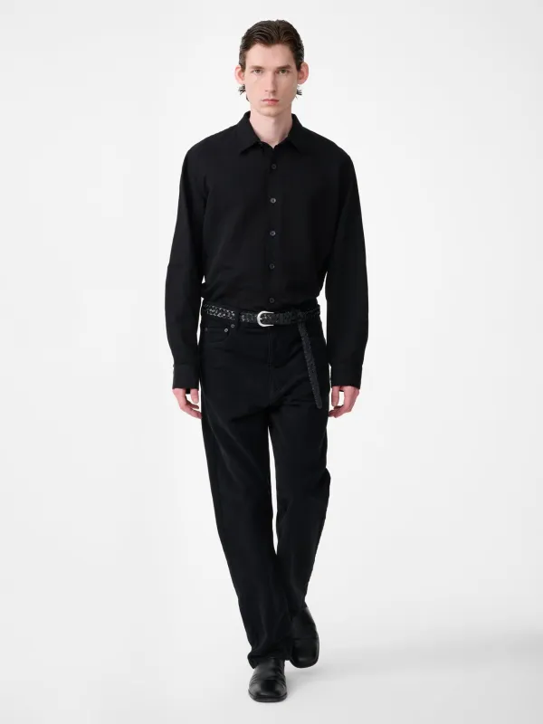 Hithe Linen Shirt in Black made by Studio Nicholson