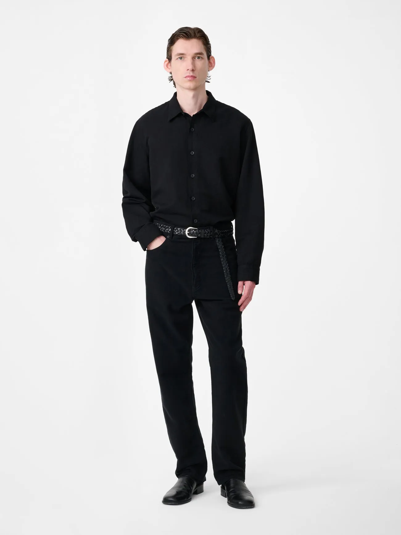 Hithe Linen Shirt in Black sold by Studio Nicholson product image thumbnail 2