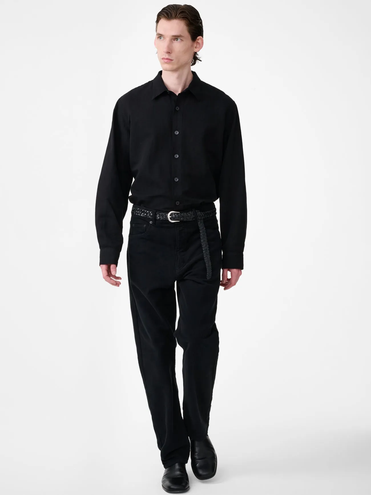 Hithe Linen Shirt in Black sold by Studio Nicholson product image thumbnail 3