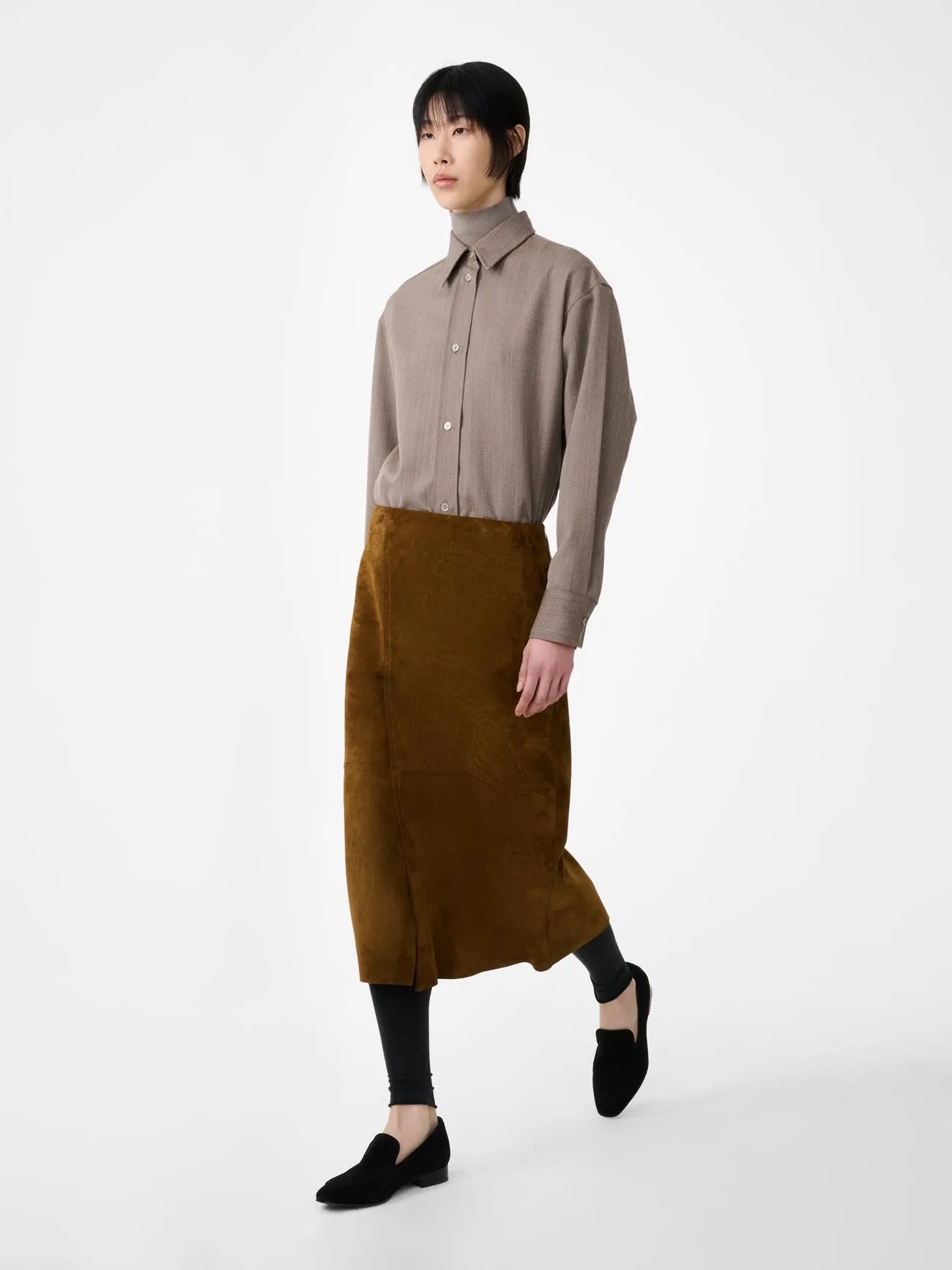 Rouen Shirt in Bark Melange sold by Studio Nicholson product image thumbnail 5