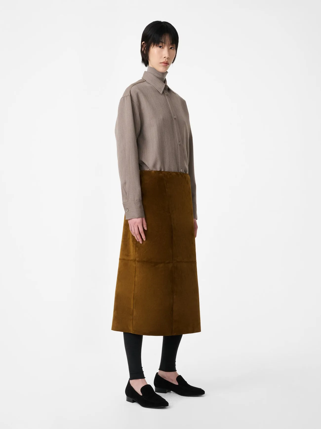 Rouen Shirt in Bark Melange sold by Studio Nicholson product image thumbnail 3