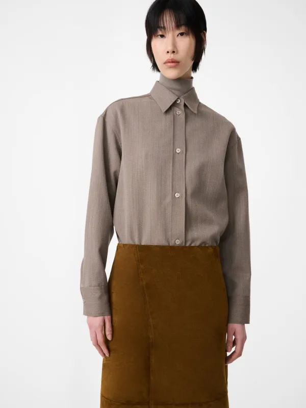 Rouen Shirt in Bark Melange made by Studio Nicholson