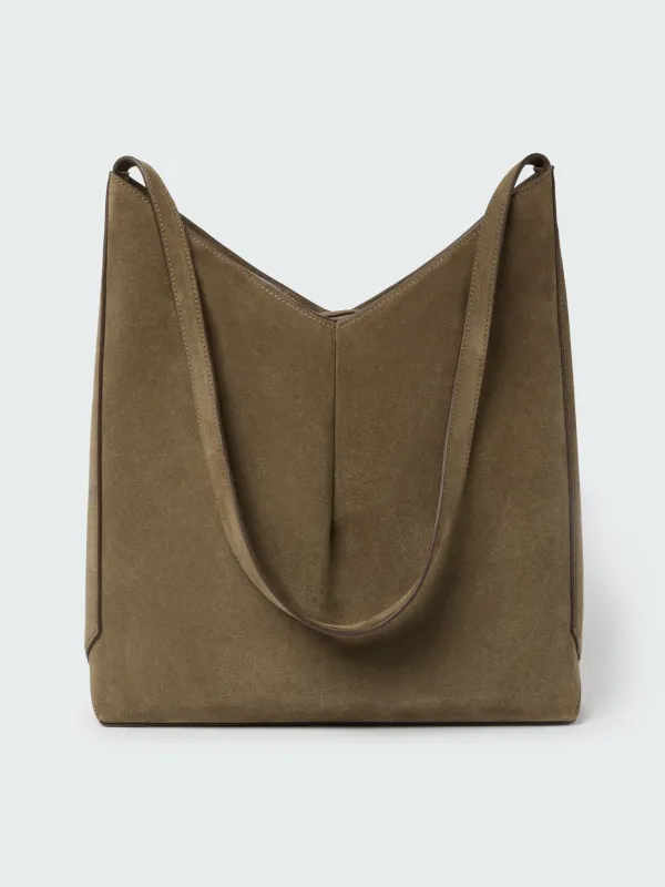 Hoho Suede Bag in Olive made by Studio Nicholson